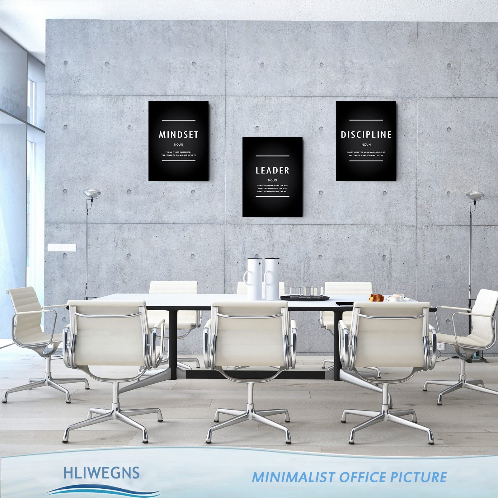 Hliwegns Motivational Mindset Canvas Wall Art, Inspiration Leader Discipline Quotes Reminder Decor Positive Affirmation Poster S