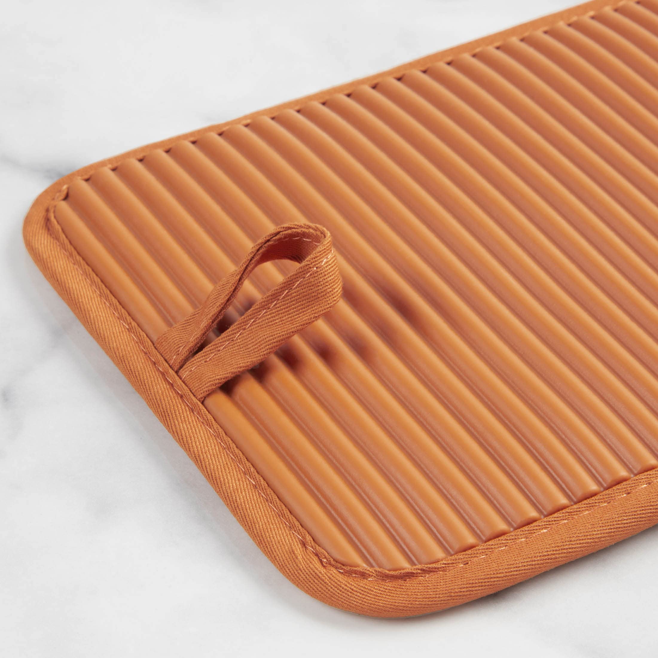 KitchenAid Ribbed Soft Silicone Pot Holder Set, Honey, 7"x9", Model 2P013118TDKA A337, 2-Pack