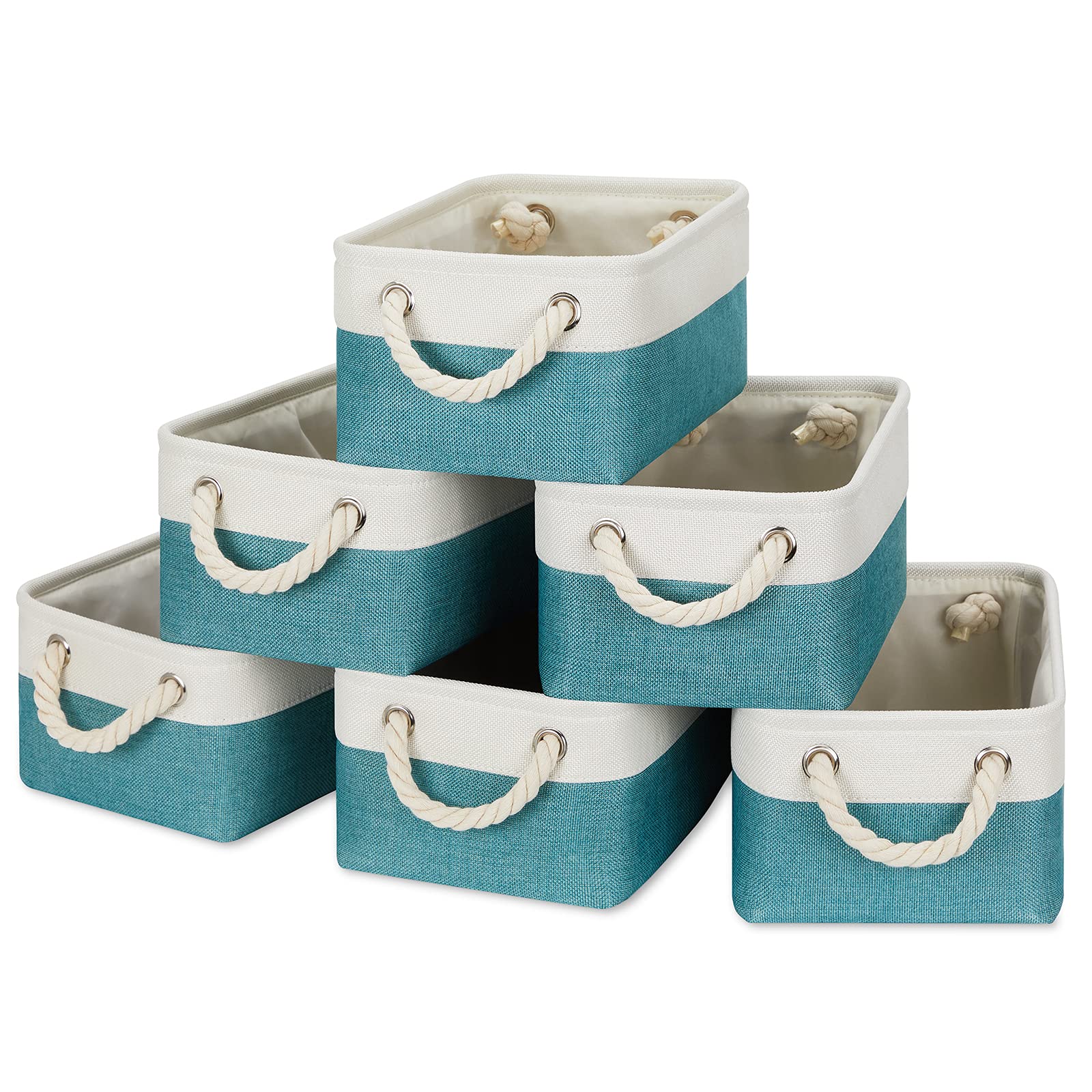 Temary Small Fabric Baskets Shelf Storage Baskets For Organizing 6 Pcs Decorative Baskets For Gifts Empty Collapsible Small Stor