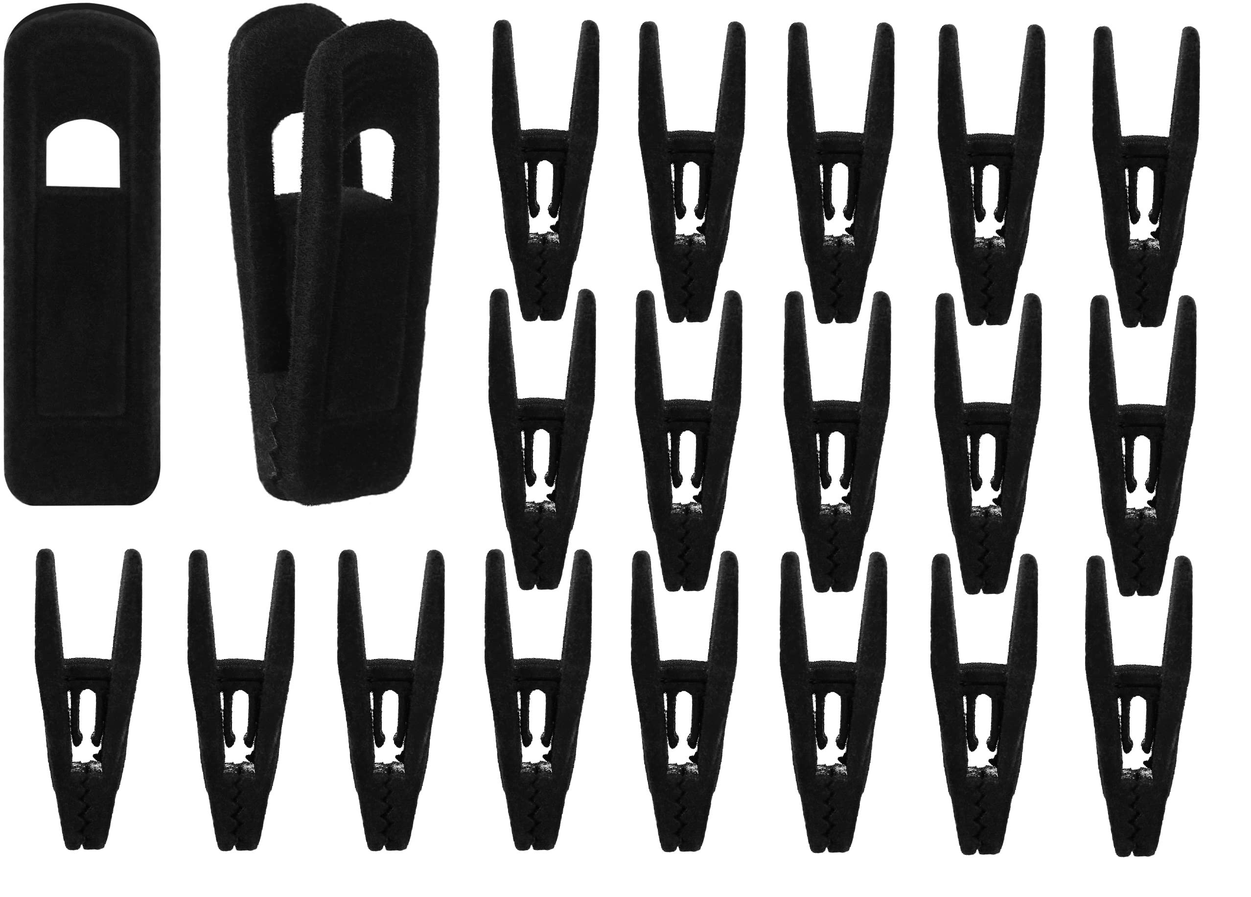 Mateda Velvet Hangers Clips Strong Finger Clips Perfect For Thin Velvet Hangers (Black, 20)