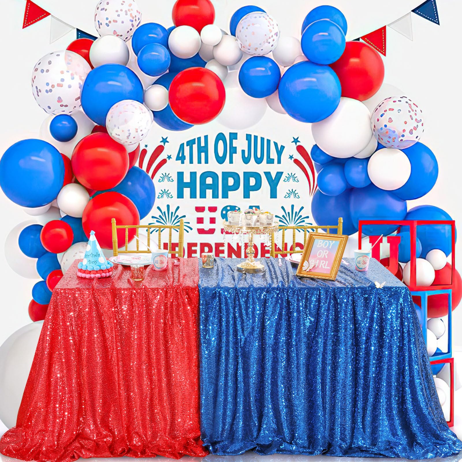 Queendream Royal Blue Sequin Tablecloth For Party: Sparkly Tablecloth 90X156 - Royal Blue Table Decorations For Corporate Events