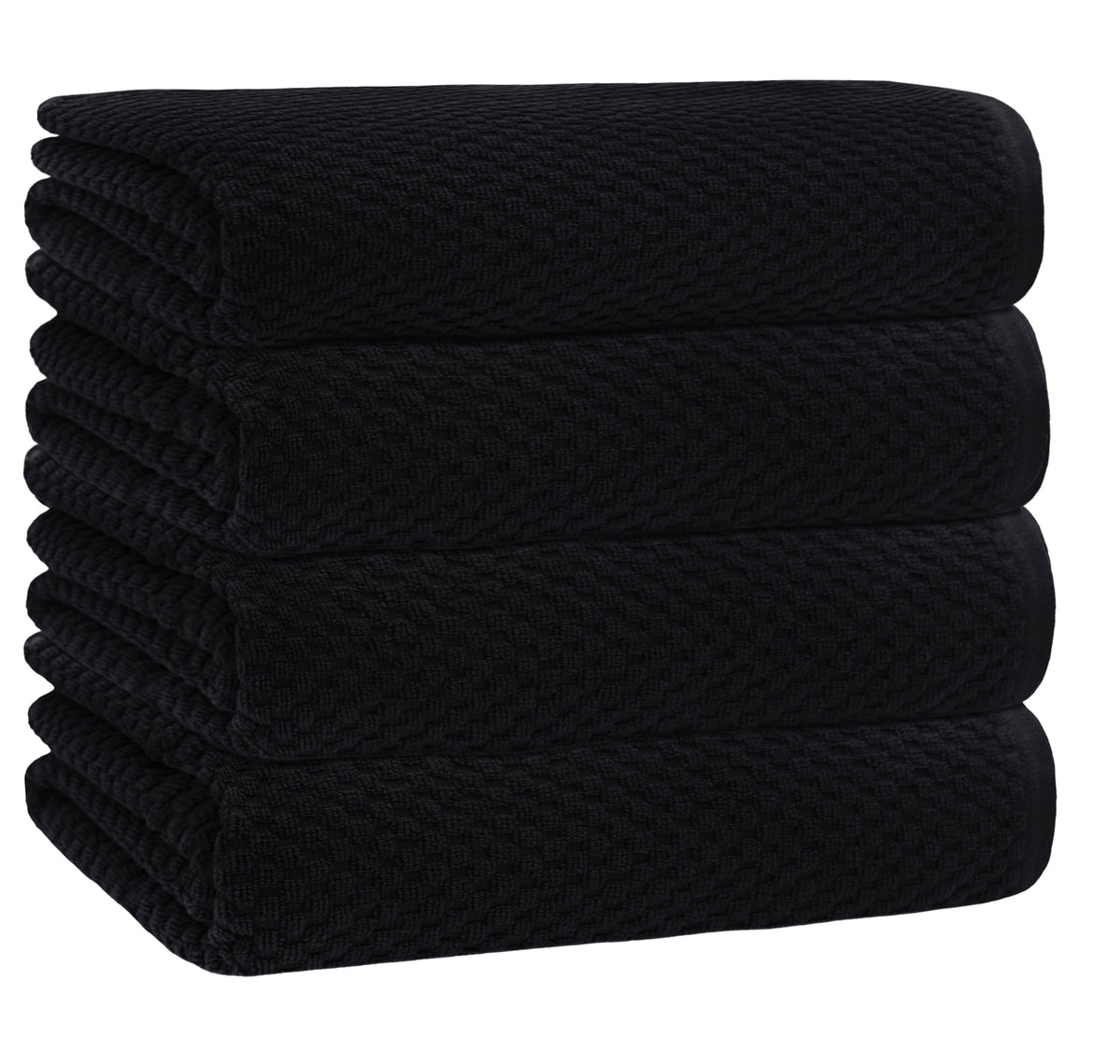 Cotton Craft Waffle Bath Towel - Set Of 4 Luxury Euro Spa Waffle Weave Towels - 100% Ringspun Cotton Bath Towel - Super Absorben