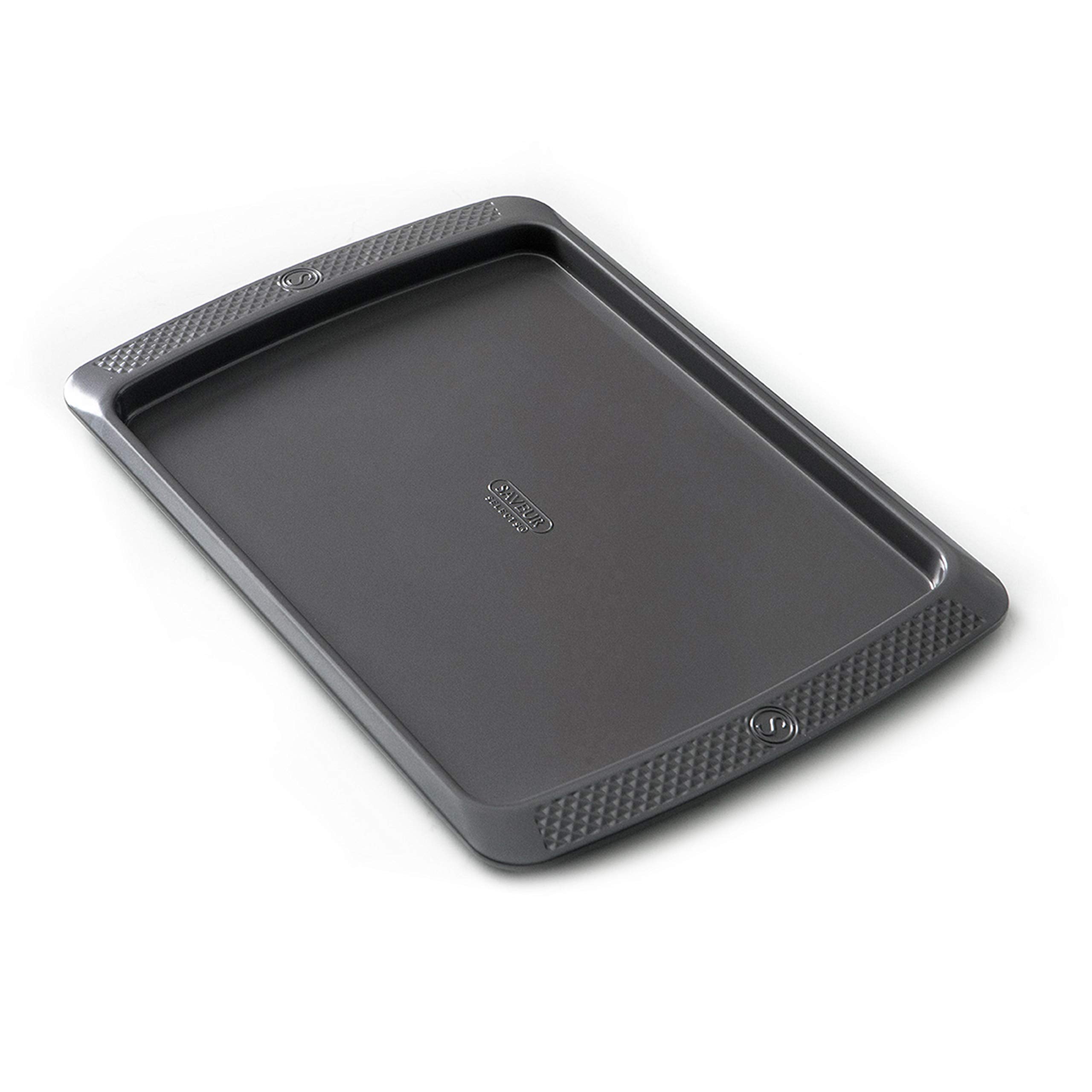 Saveur Selects Rimmed Baking Sheet, 9-Inch By 13-Inch, Non-Stick, Warp-Resistant Carbon Steel, Dishwasher Safe, Artisan Bakeware
