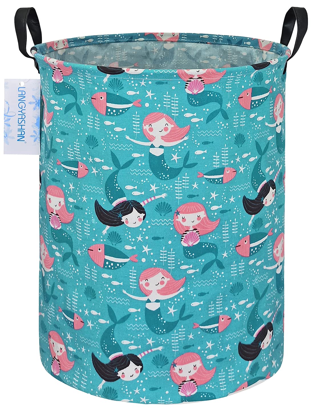 Langyashan Storage Bin, Canvas Fabric Collapsible Organizer Basket For Laundry Hamper,Toy Bins,Gift Baskets, Bedroom, Clothes,Ba