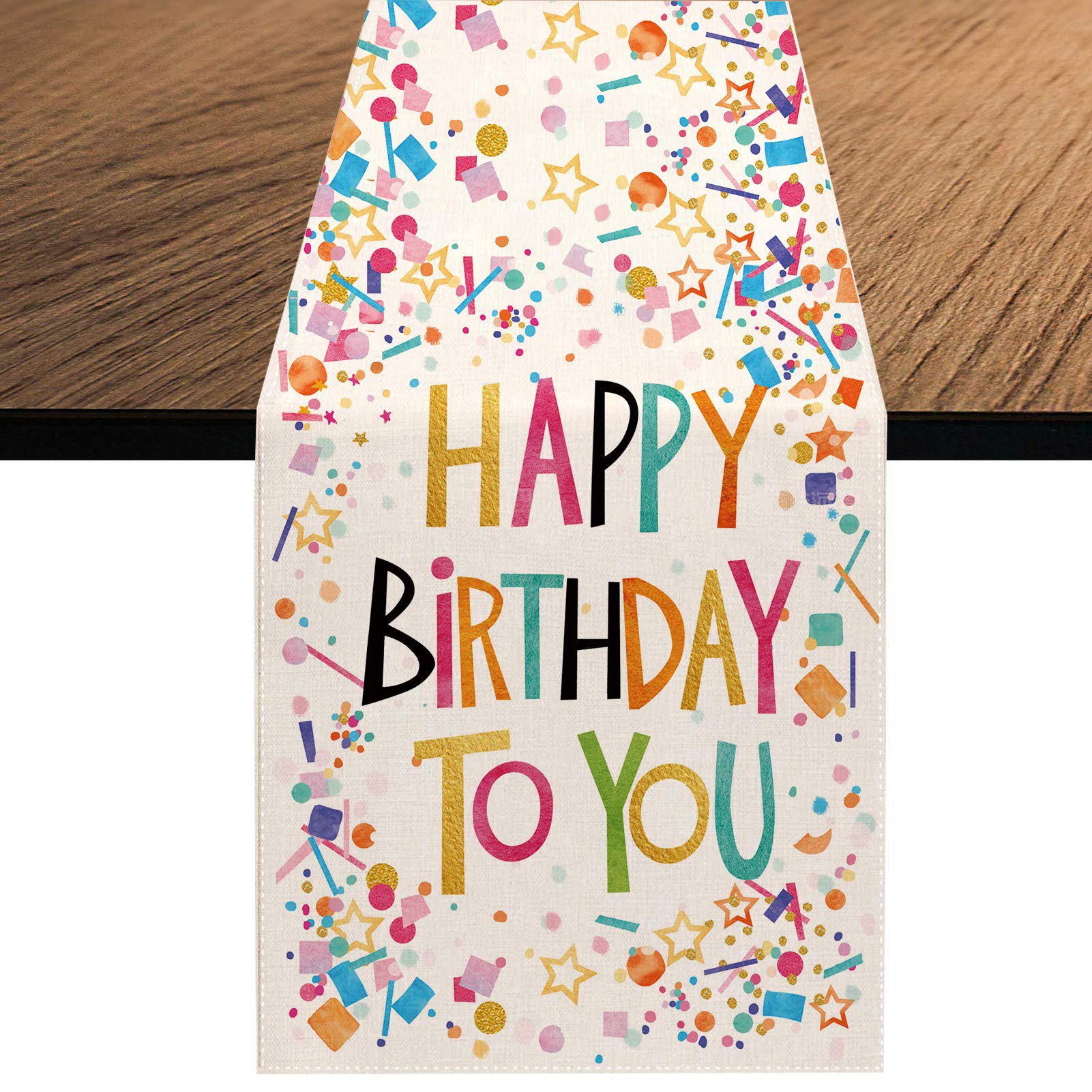 Happy Birthday Table Runner,Spring Summer Holiday Dining Table Runners For Home Party D  Cor 13X90 Inch