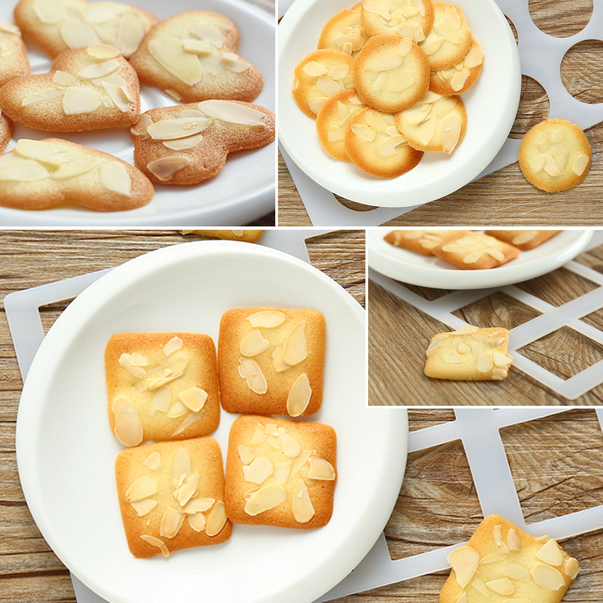 Cosmos 4 Pcs Different Designs Assorted Chocolate Chablon Cookies Stencil Mold For Cake Decoration