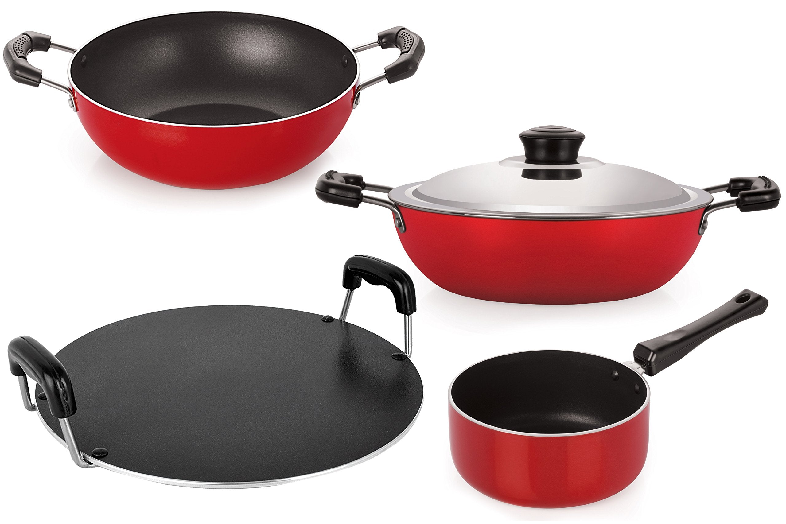 Nirlon NonStick Bpa Free Cookware Esseential Set, Multipurpose Cookware