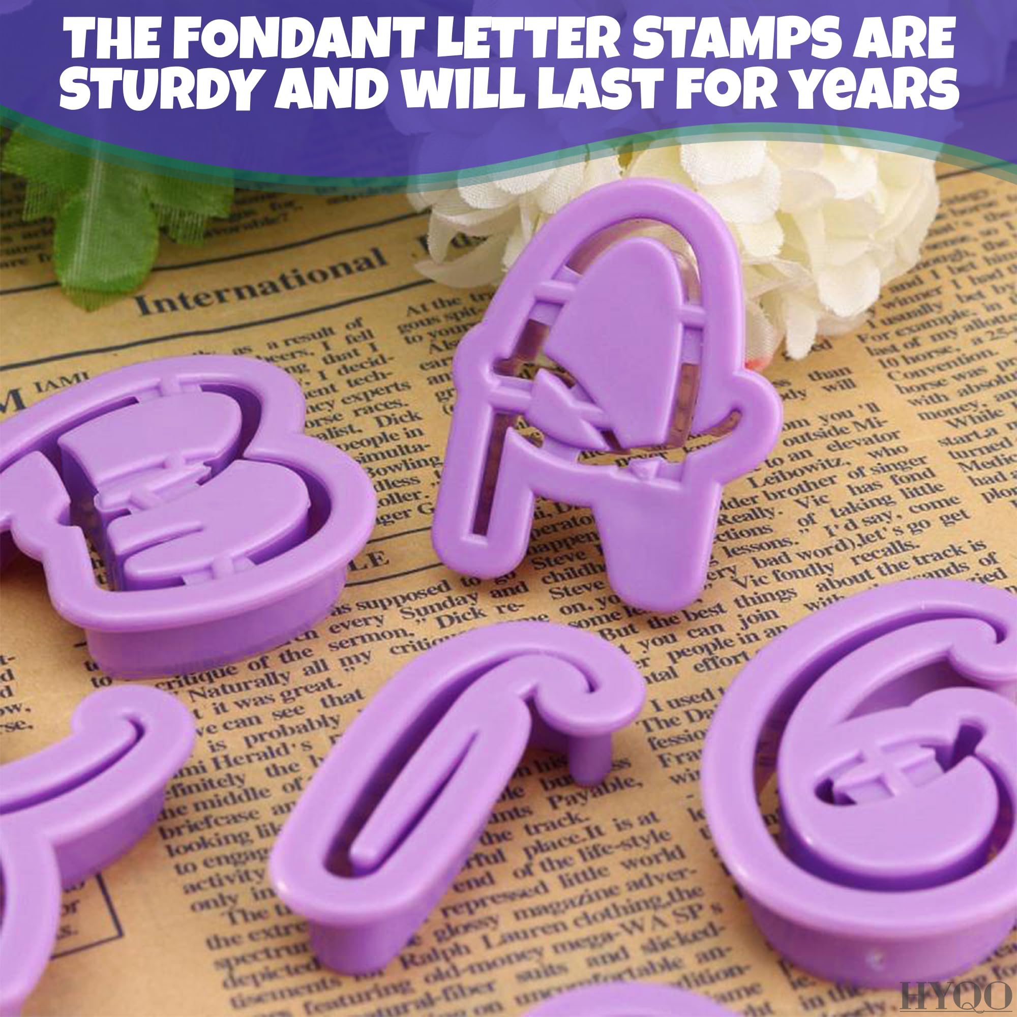 26 Alphabet Fondant Cutters - Fondant Embosser Stamp For Cursive Alphabet Letters For Cake Decorating Alphabet Cookie Cutters Fo