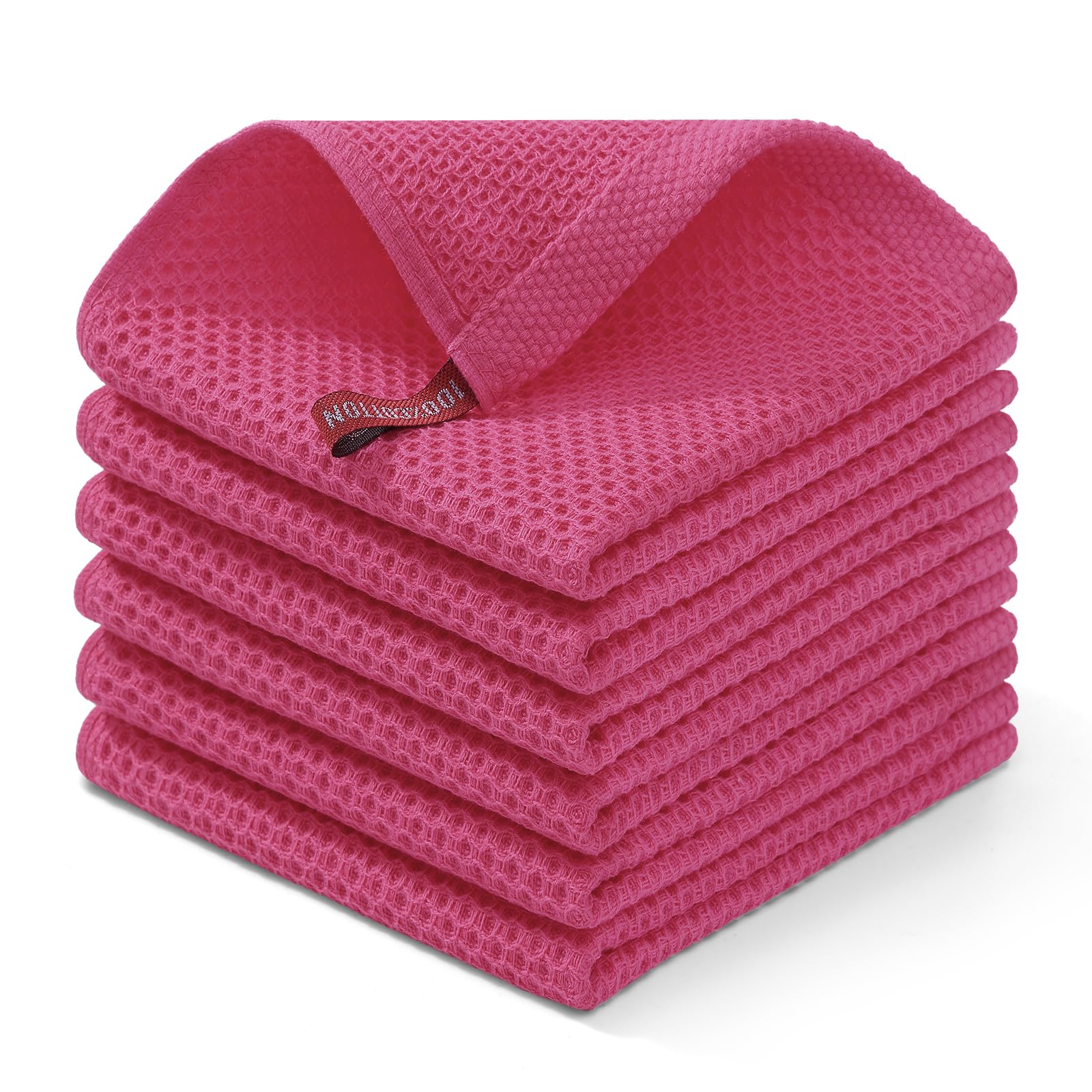 Homaxy 100% Cotton Waffle Weave Kitchen Dish Cloths, Ultra Soft Absorbent Quick Drying Dish Towels, 12 x 12 Inches, 8-Pack, Hot 