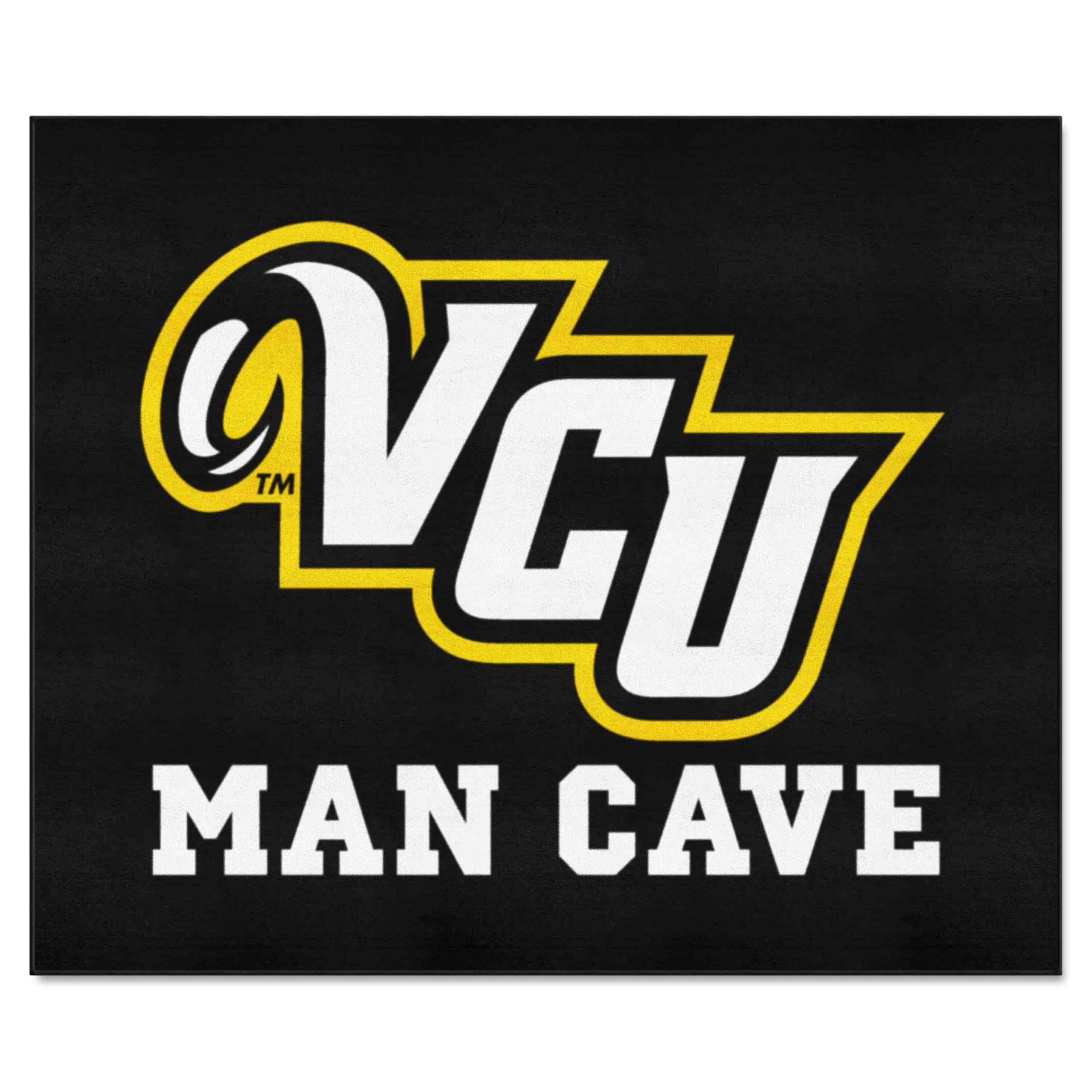 FANMATS 15541 VCU Rams Man Cave Tailgater Rug - 5ft. x 6ft. Sports Fan Area Rug, Home Decor Rug and Tailgating Mat