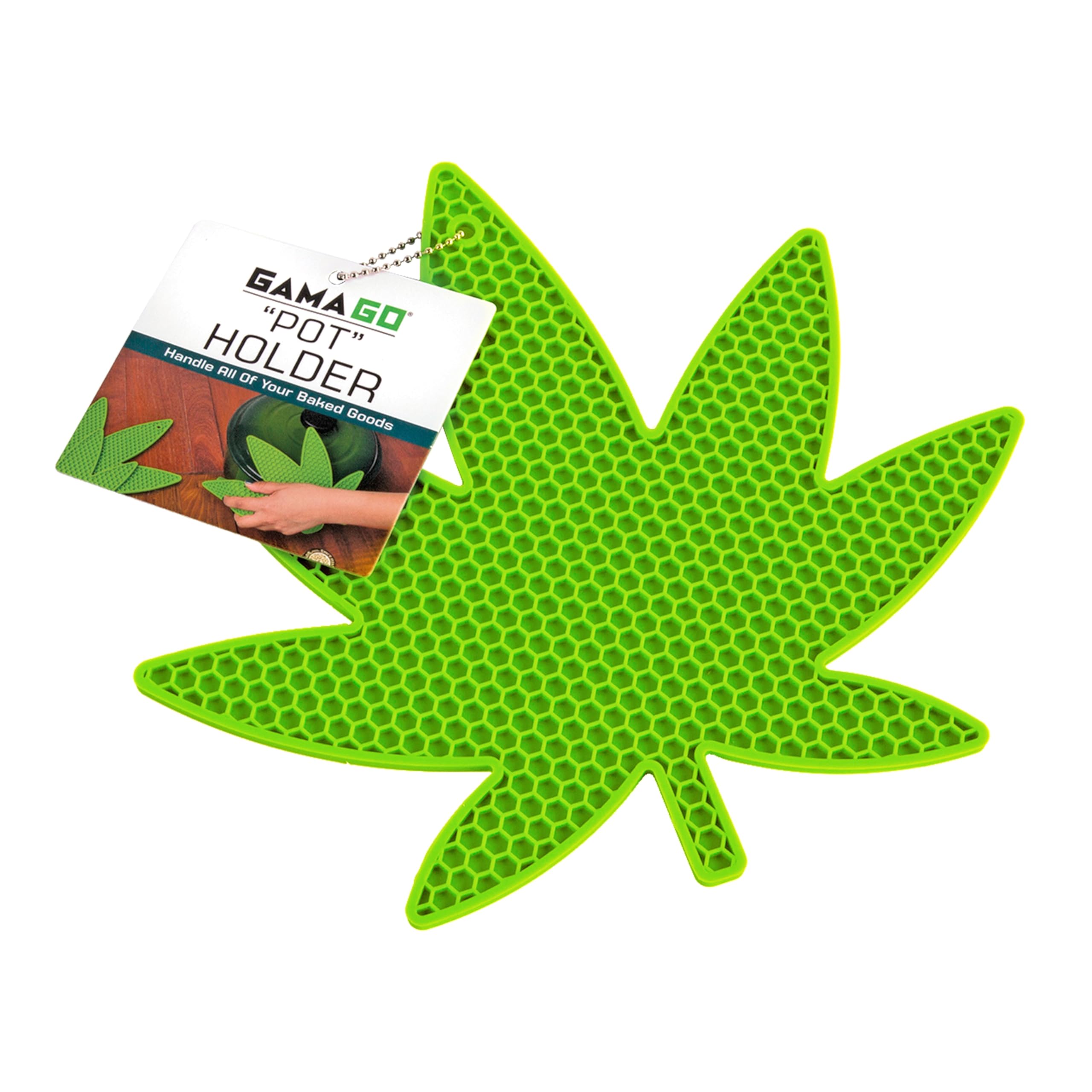 Gamago Pot Holder  Pot Leaf Shaped Pot Holder, Trivet, Coaster And Jar Opener  Funny Yet Practical Kitchen Accessory To Gift T
