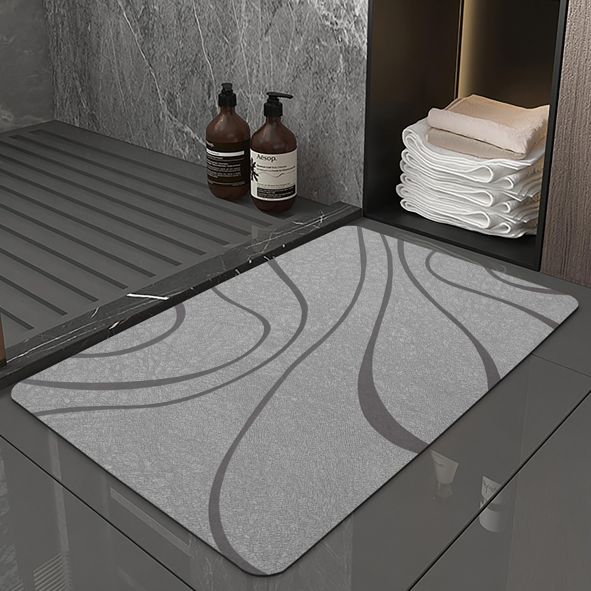 Yct Bath Mats For Bathroom Floor - Super Absorbent Bath Rug Set - Non Slip Fast Drying Shower Mat - Great For Bathroom, Bathtub,