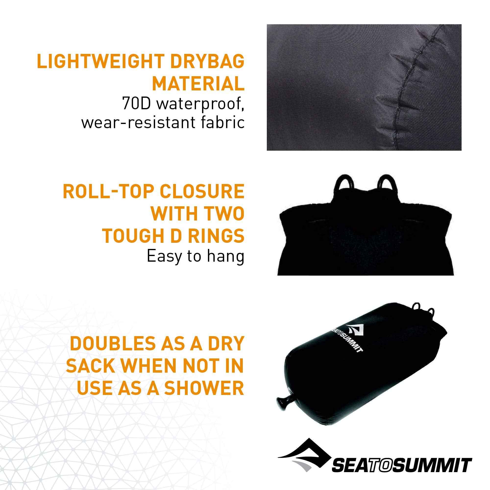 Sea to Summit Lightweight Pocket Shower for camping and Travel