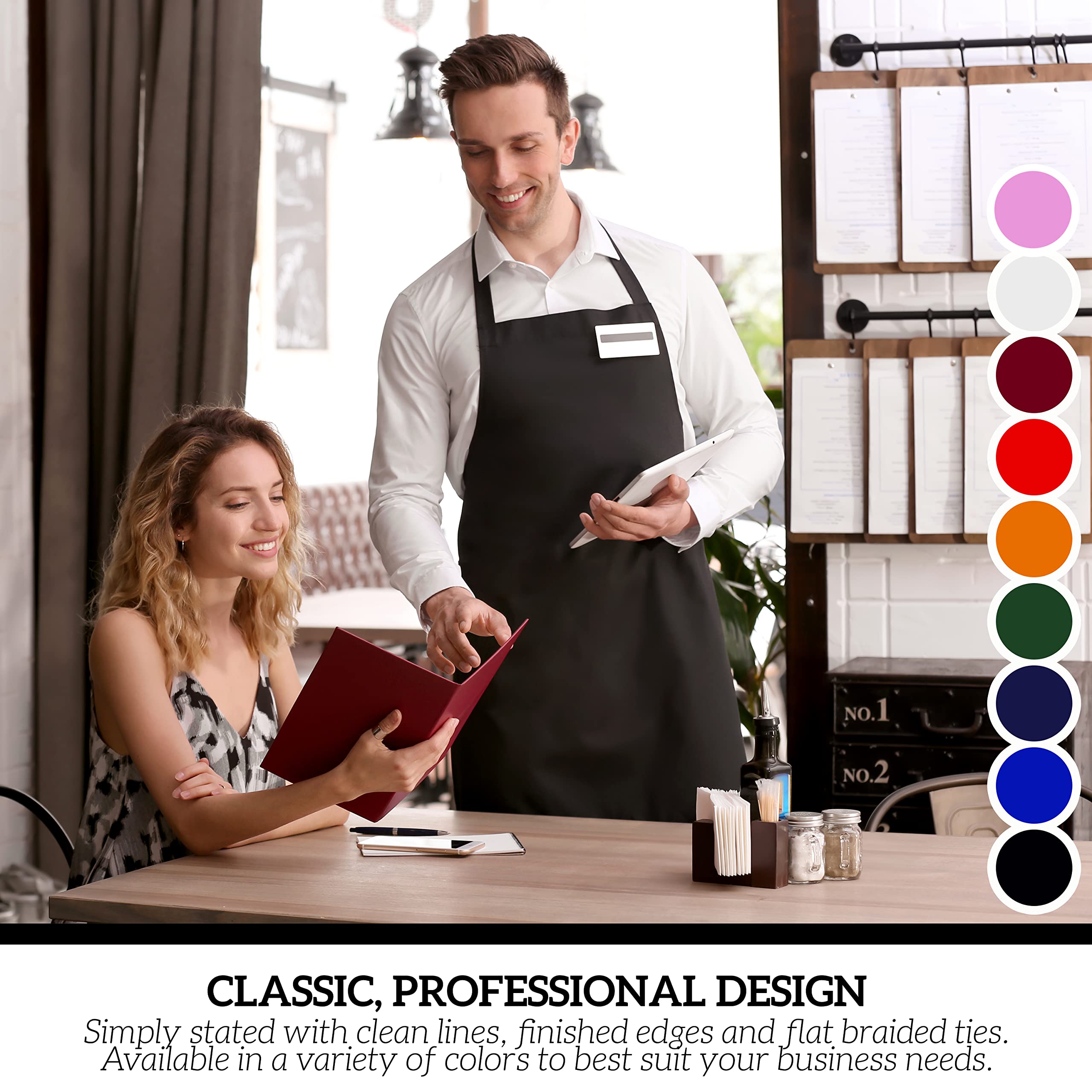 Green Lifestyle 2 Pack Bib Apron - Unisex Pink Aprons, Machine Washable Aprons For Men And Women, Kitchen Cooking Bbq Aprons Bul