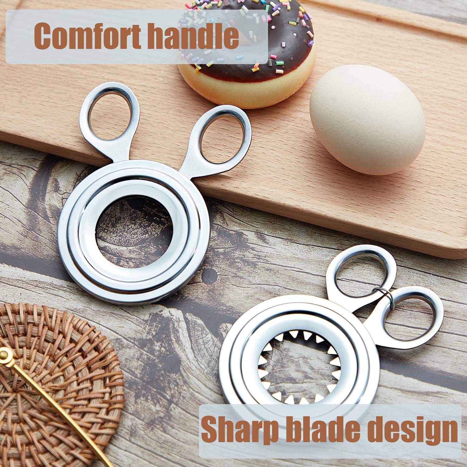 2 Pieces Egg Topper Cutter Stainless Steel Boiled Egg Cutter Cracker Egg Shell Scissors Opener For Kitchen Tool Supply
