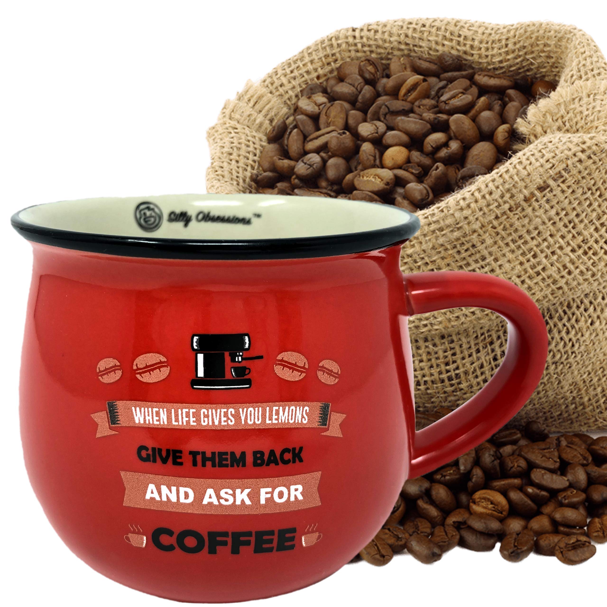 Coffee Lover Gift Box By Silly Obsessions. Unique Gift Basket For Birthday, New Home Warming, Housewarming, Dinner Party. Best C