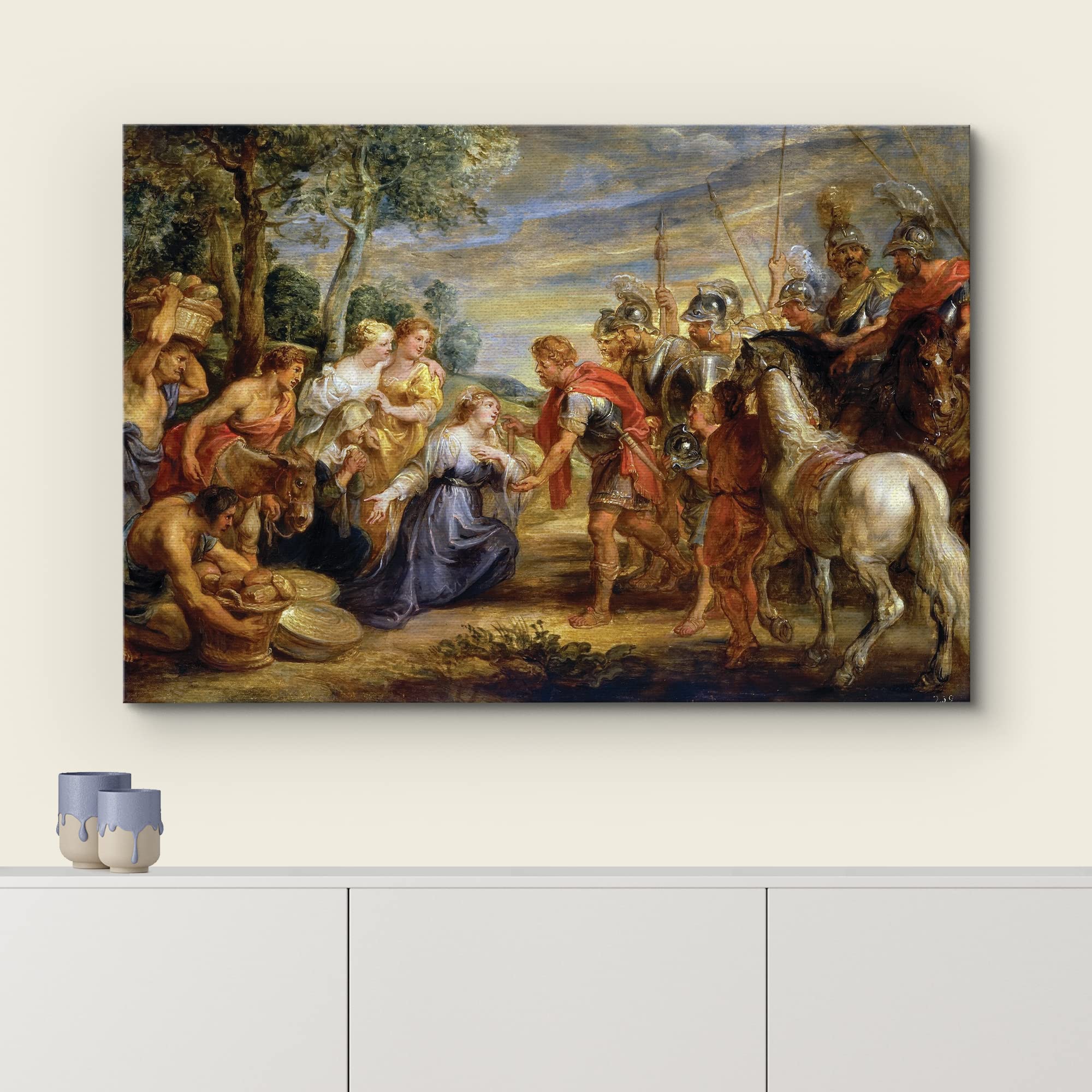 Wall26 - Oil Painting Of The Meeting Of David And Abigail By Peter Paul Rubens - Baroque Style - Catholic, Christianity - Canvas