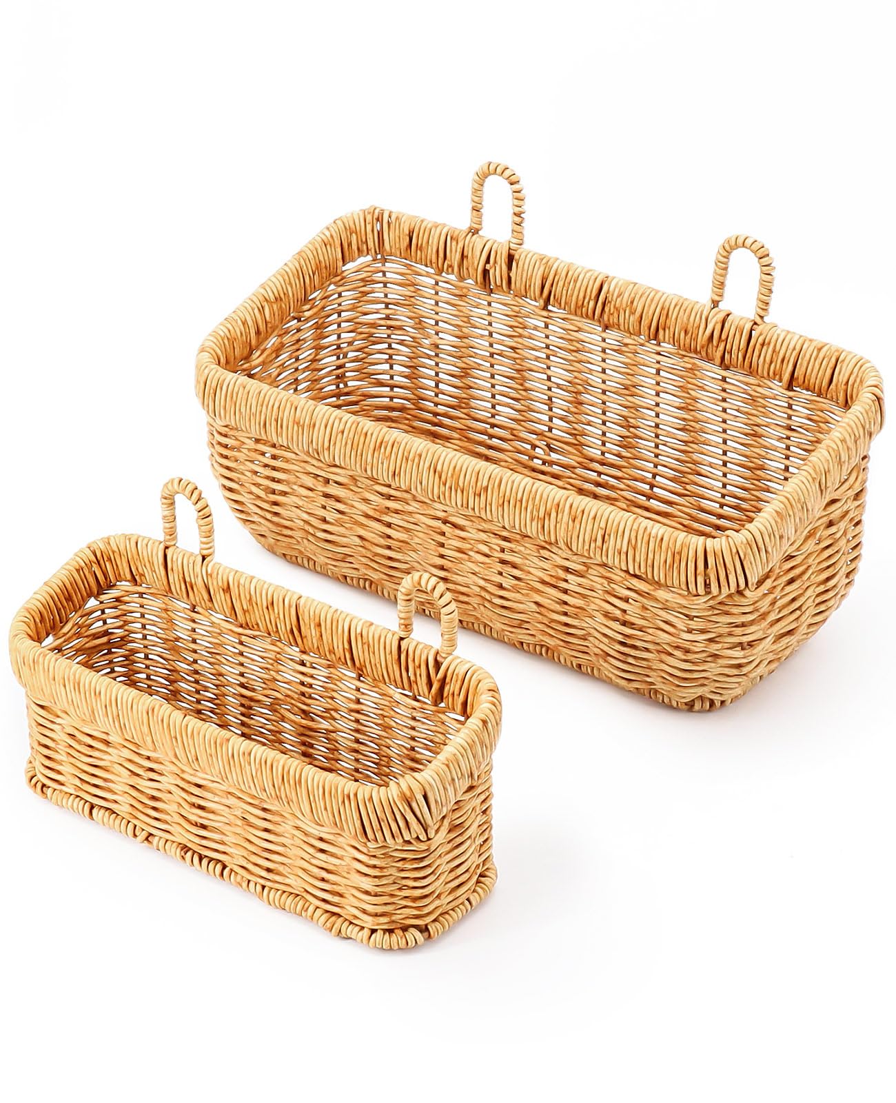 Acelist Wall Hanging Basket, Boho Style Hand-Woven Hanging Storage Baskets - Set Of 2, Ideal For Boho Room Decor, Kitchen, Garde