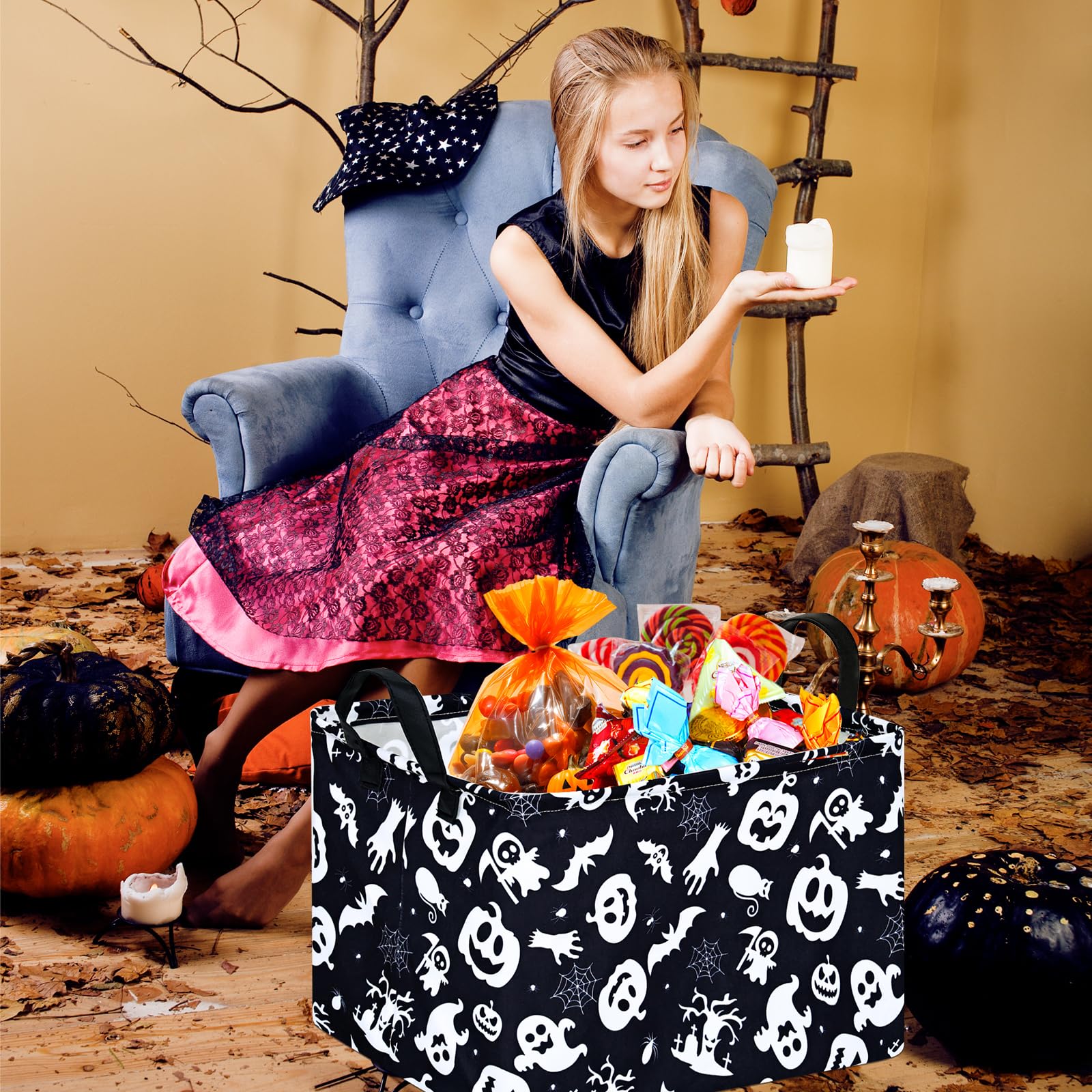 Huayee Happy Halloween Ghost Storage Basket Gift Laundry Bins Collapsible Storage Baskets Bins With Handles Laundry Basket Nurse
