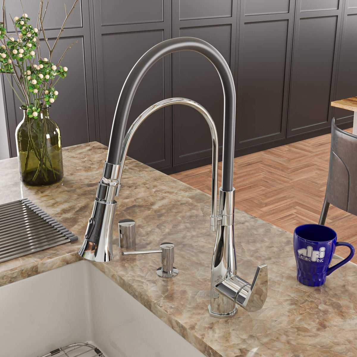 Alfi Brand Abkf3001-Pc Kitchen Faucet, 20.4''H, Polished Chrome