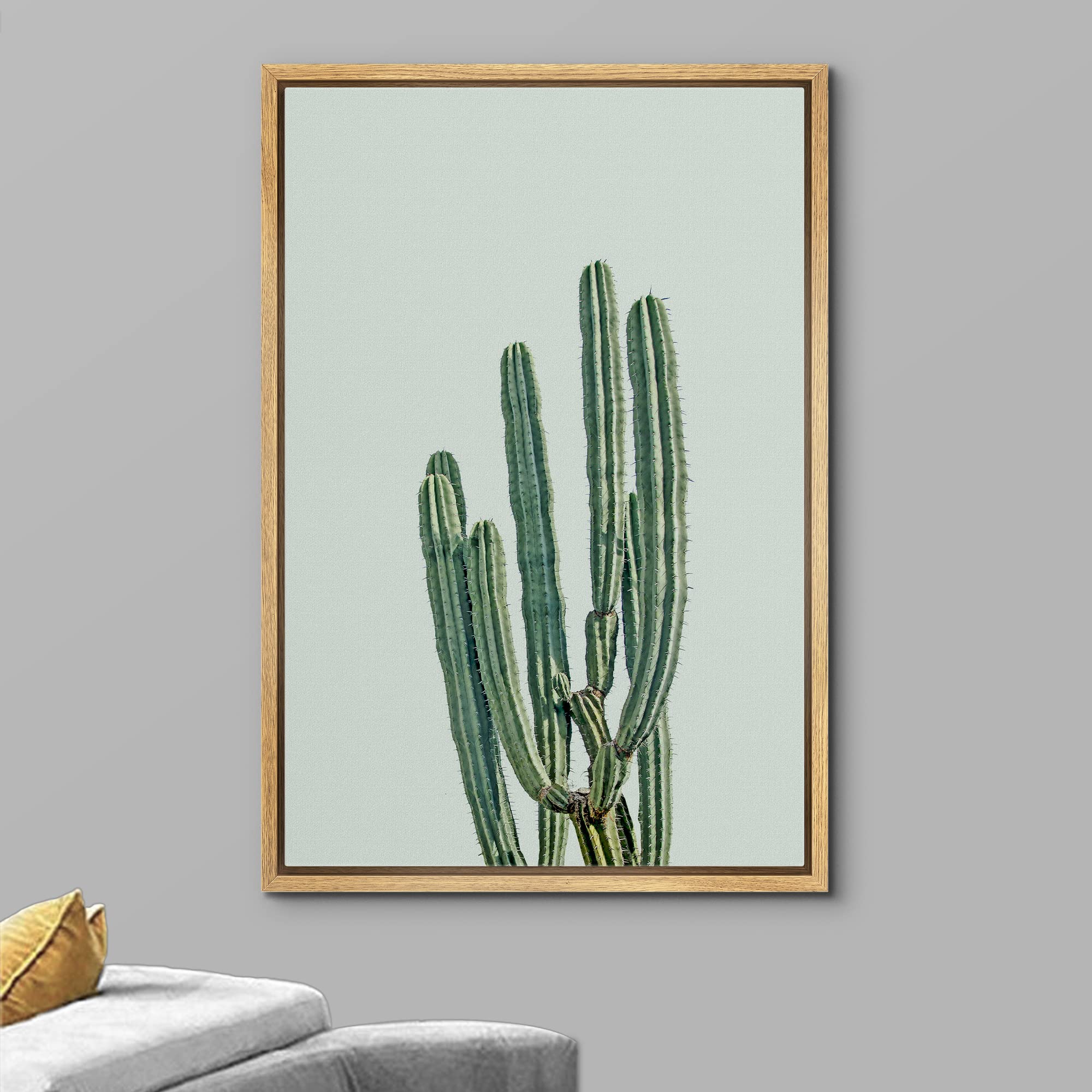 Wall26 Framed Canvas Print Wall Art Southwestern Green Desert Cactus Floral Plants Photography Realism Rustic Closeup Colorful M