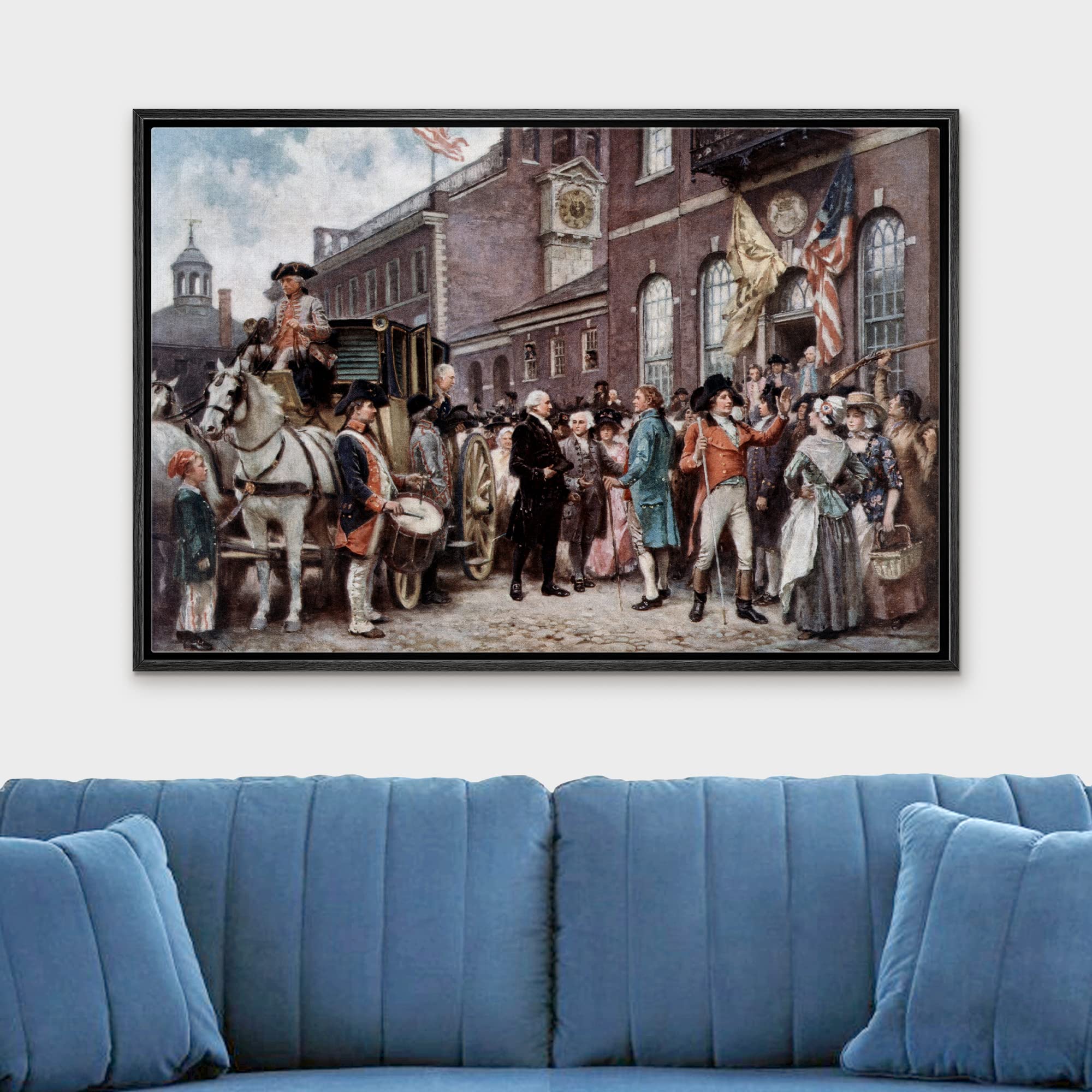 Wall26 - Washington'S Inaugration At Philadelphia By Jean Leon Gerome Ferris - Framed Canvas Print Wall Art Famous Painting Repr