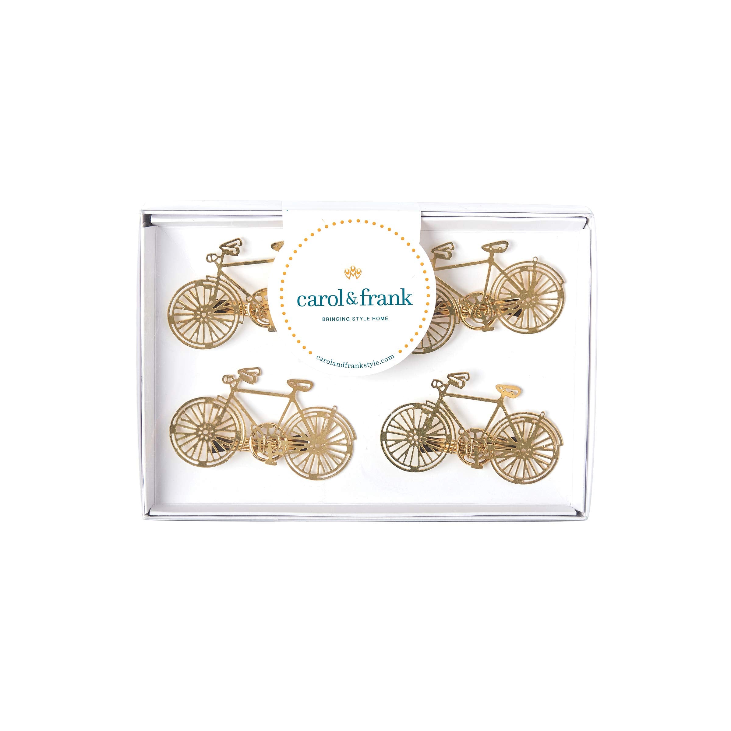 Carol & Frank Bicycle Spring Summer Easter Gold Celebration Everyday Hand Crafted Decor Decoration Parties Occasion Napkin Ring