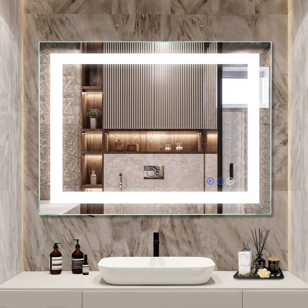 Dr.Lux Bathroom Mirror With Lights 32X24 Inch, Ultra Bright Led Bathroom Mirror Wall Mounted Vanity Mirror Large Anti-Fog Area 3