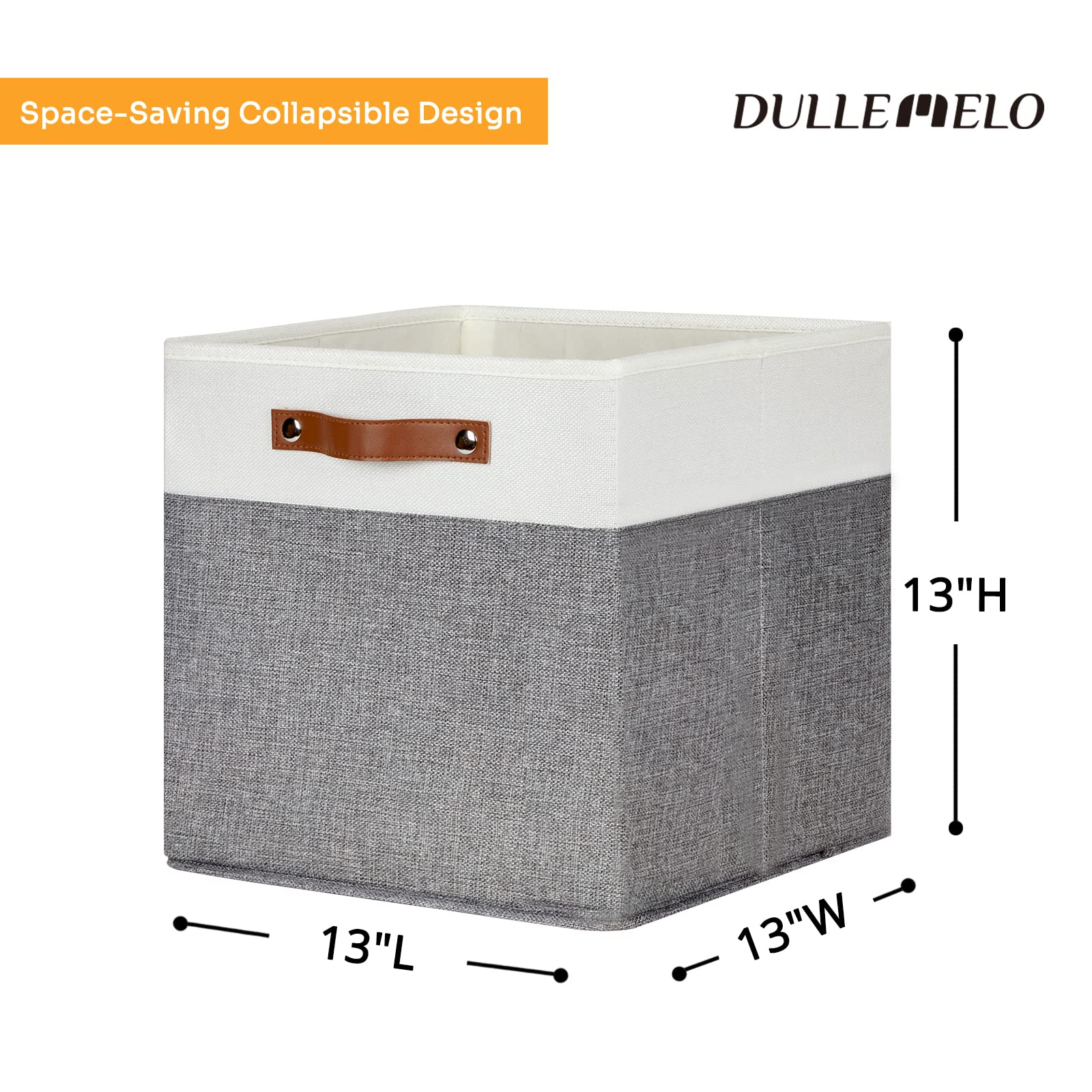 Dullemelo Storage Cubes 13 Inch, Collapsible Sturdy Cube Storage Bins With Handles For Organizing,Fabric Storage Baskets For She