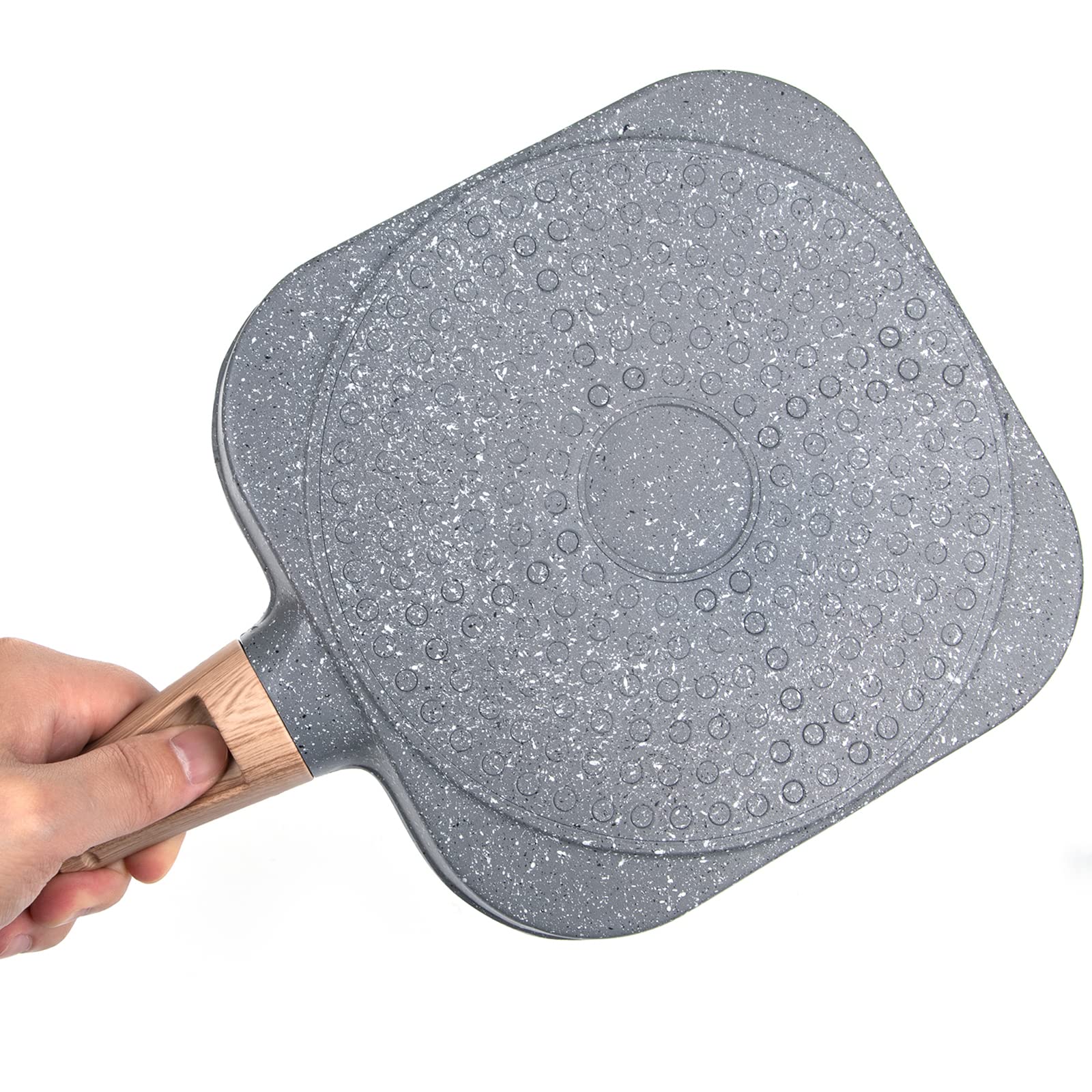 yarlung 4-Cup Non-Stick Fried Egg Pan, Aluminum Skillet for Omelets, 13.5x7 Inches, Gray, Model Ya-FriedEggFryingPan-4