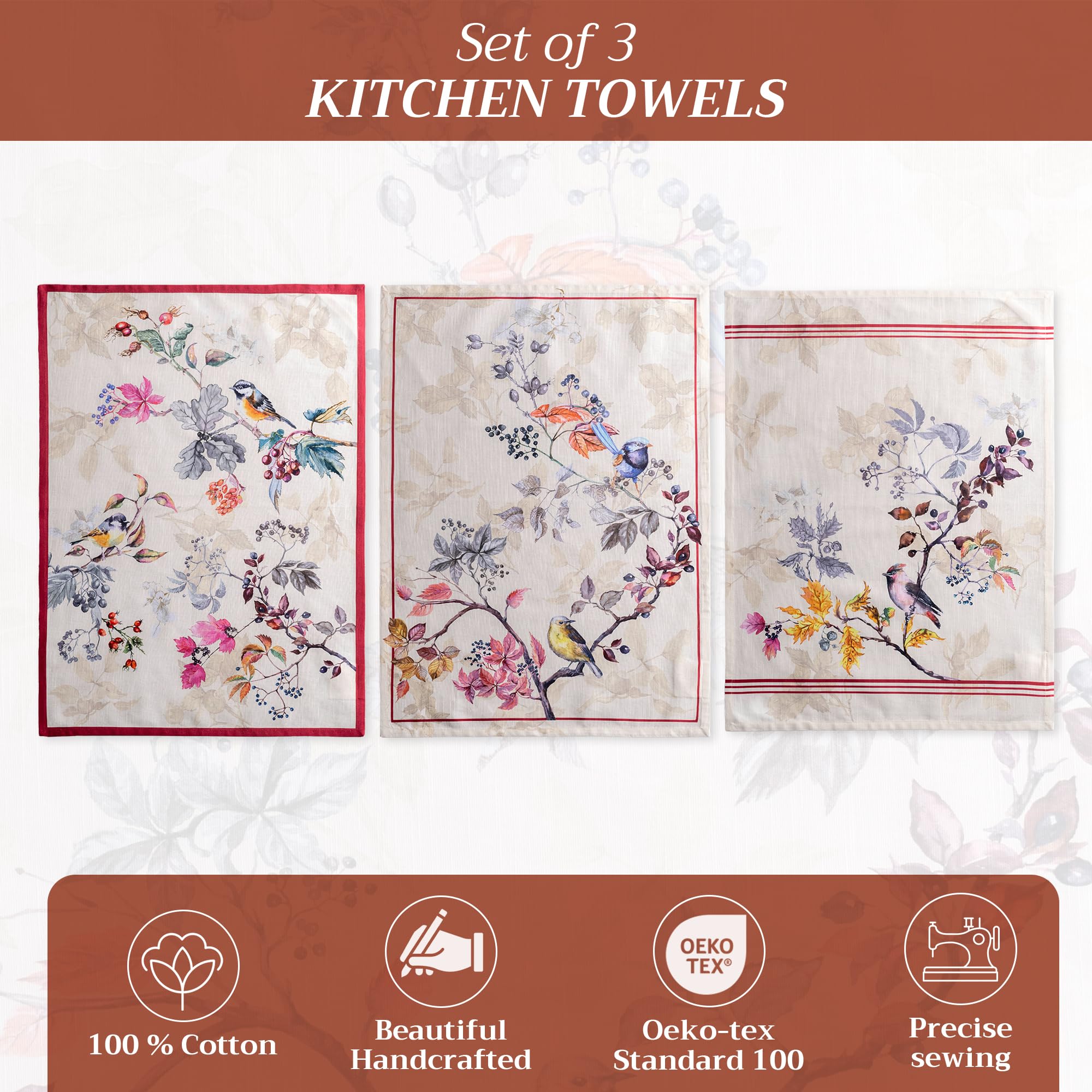 Maison D' Hermine Kitchen Dish Hand Towels 20   X 27.50    Quick Dry 100% Cotton Cleaning Dishtowel Set Of 3 Reusable Pantry Kit
