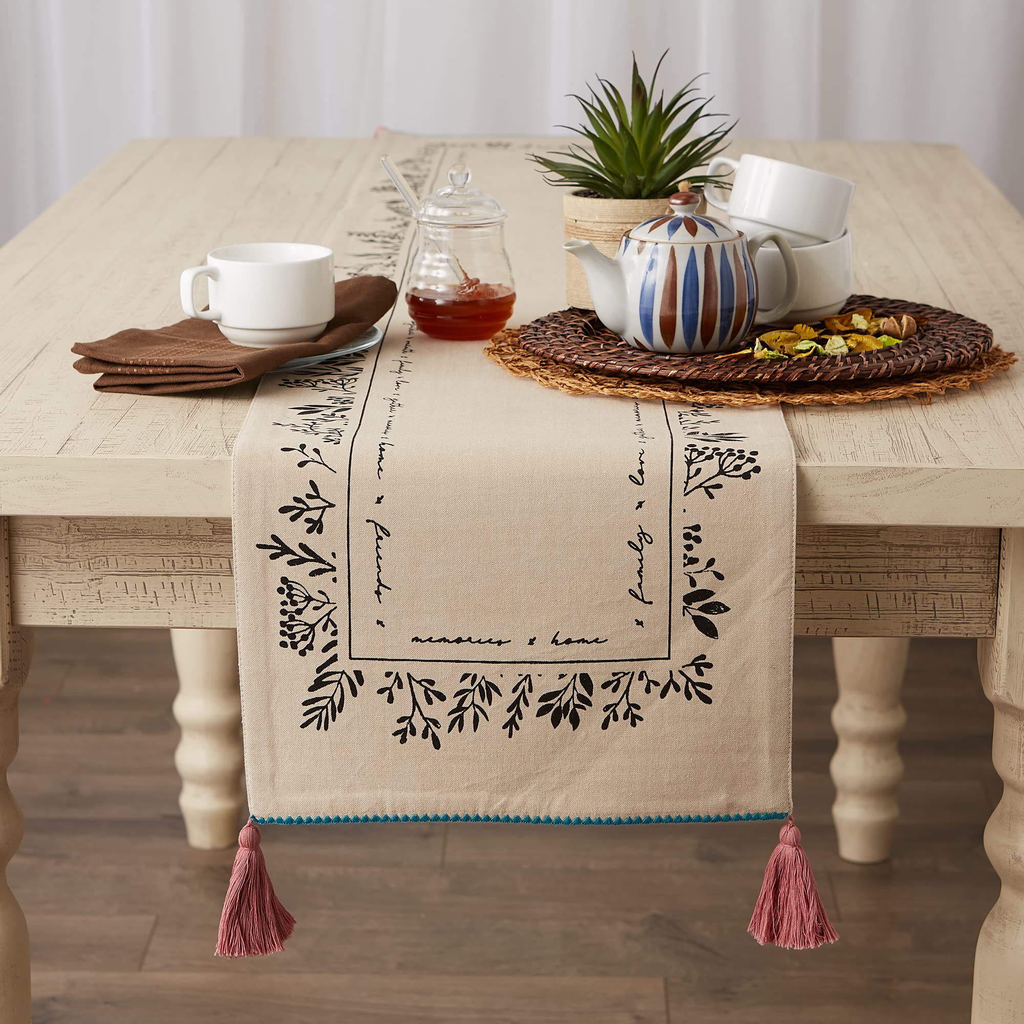 Dii Fall Table Decorations Indoor D  Cor, Thanksgiving, Reversible Table Runner, 14X72, Gather