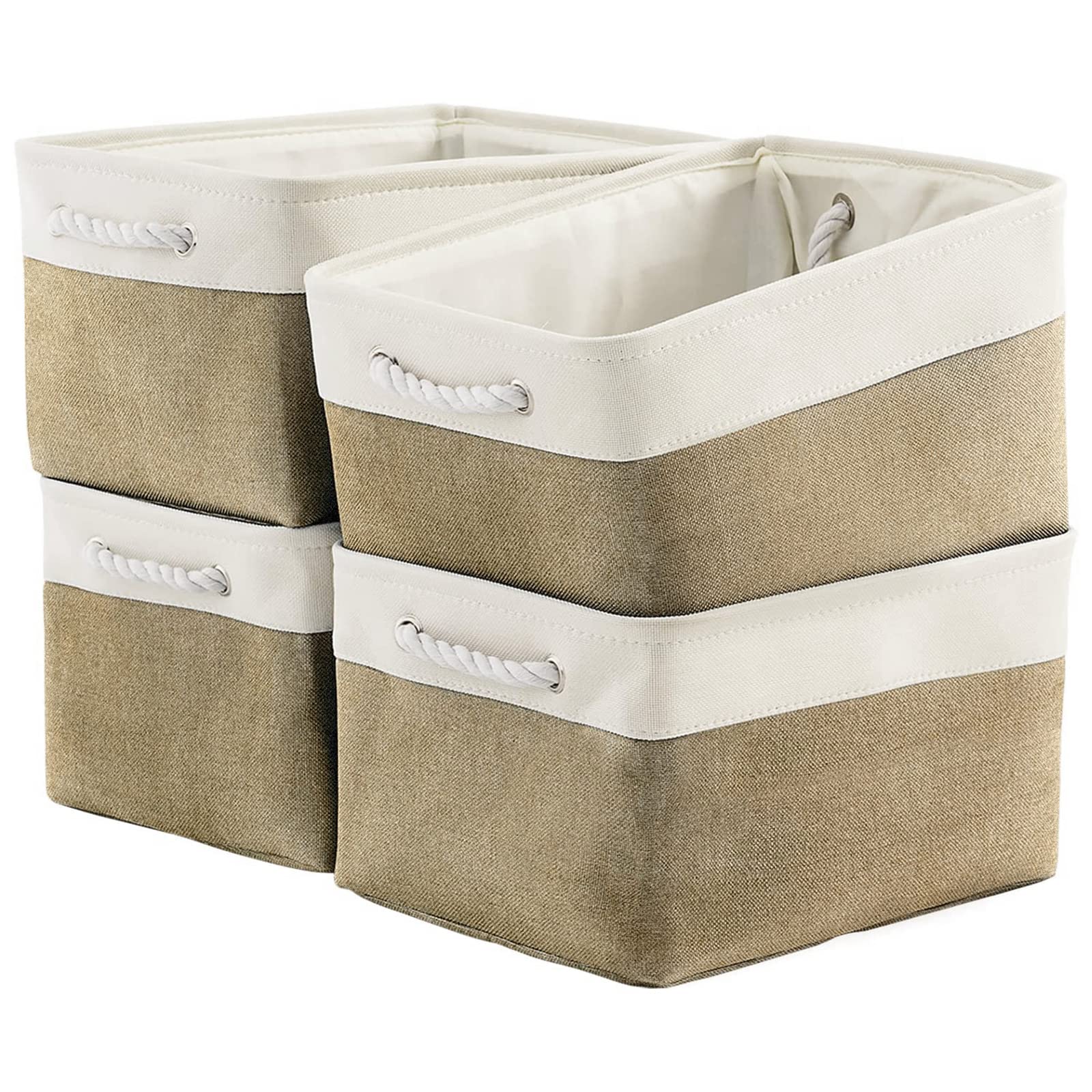 Tcafmac Storage Basket For Organizing - Large 4 Pack Fabric Storage Bins Baskets For Shelves, Foldable Storage Cubes For Closet