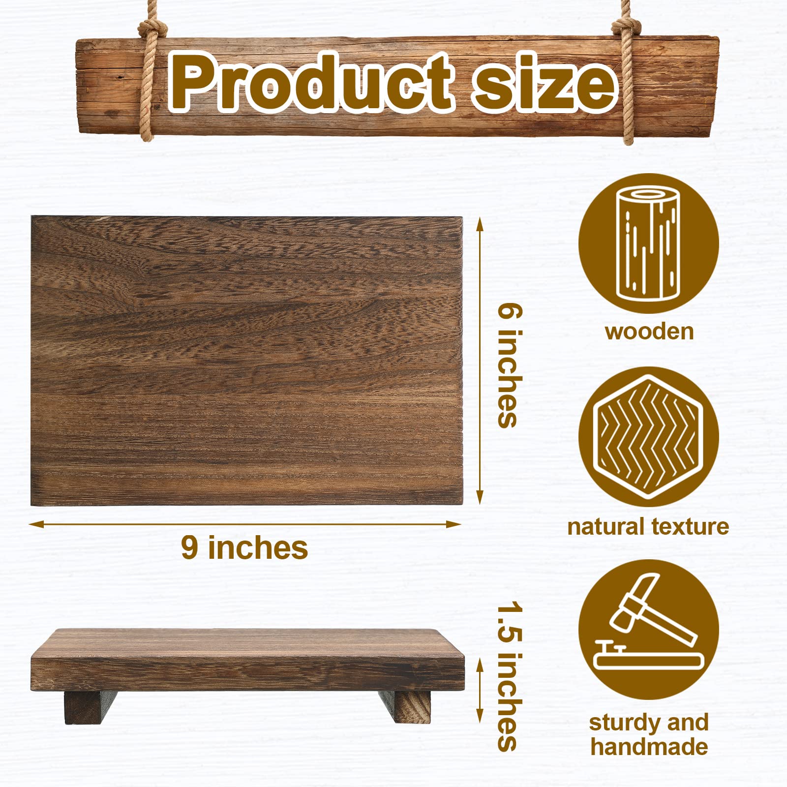 Nuogo Wood Riser Tray Soap, Stand Soap Tray For Kitchen Sink, Wood Pedestal For Kitchen Counter Sink Stand Decorative Rustic Bat