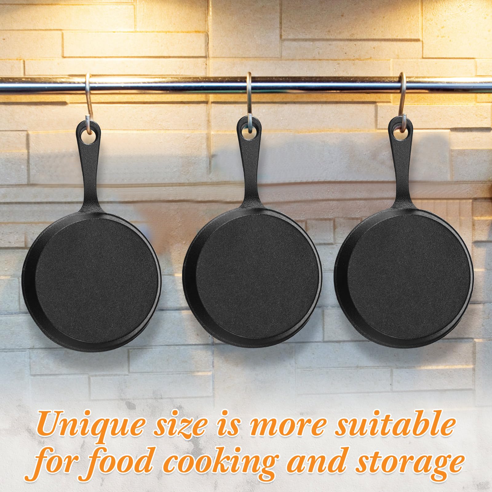 Remerry 10 Sets 4 Inches Cast Iron Skillets Mini Black Iron Nonstick Frying Pan Small Sizzling Plate Egg Pan Cast Iron Pot Bundl