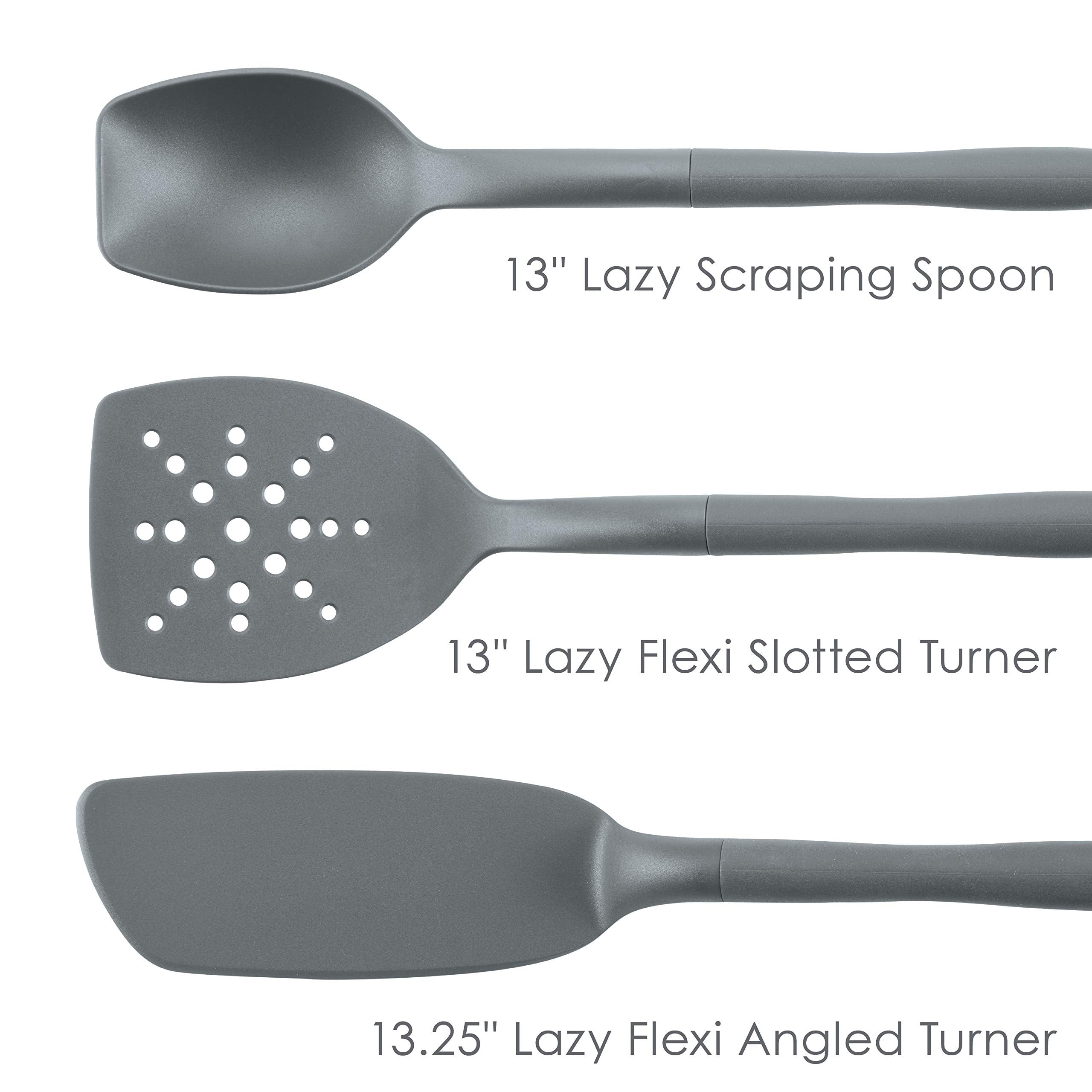 Rachael Ray Tools And Gadgets Spoon, Slotted And Solid Turners Set/ Cooking Utensils - 3 Piece, Gray