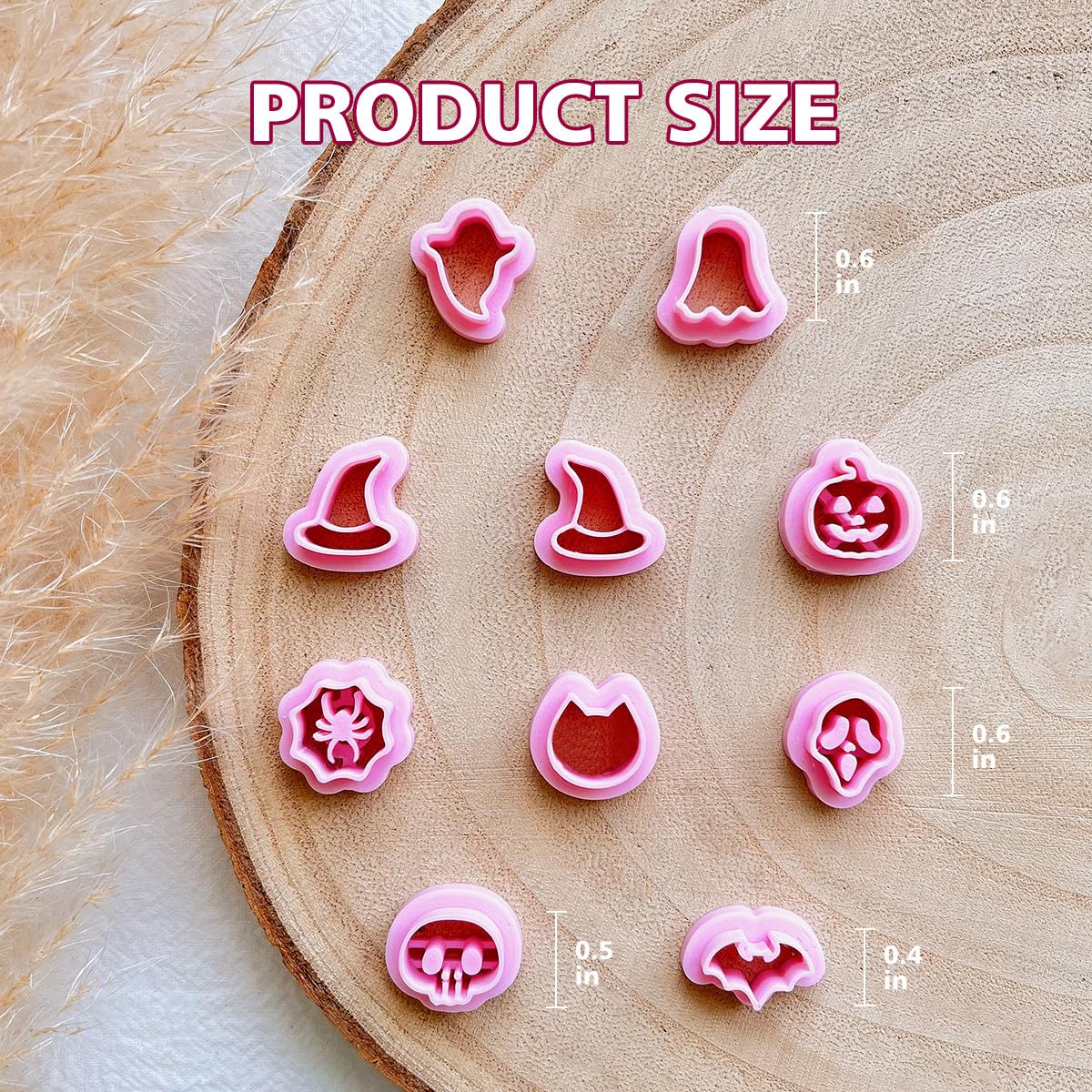 Keoker Halloween Polymer Clay Cutters, Halloween Clay Cutters For Polymer Clay Jewelry, 10 Shapes Halloween Clay Earrings Cutter