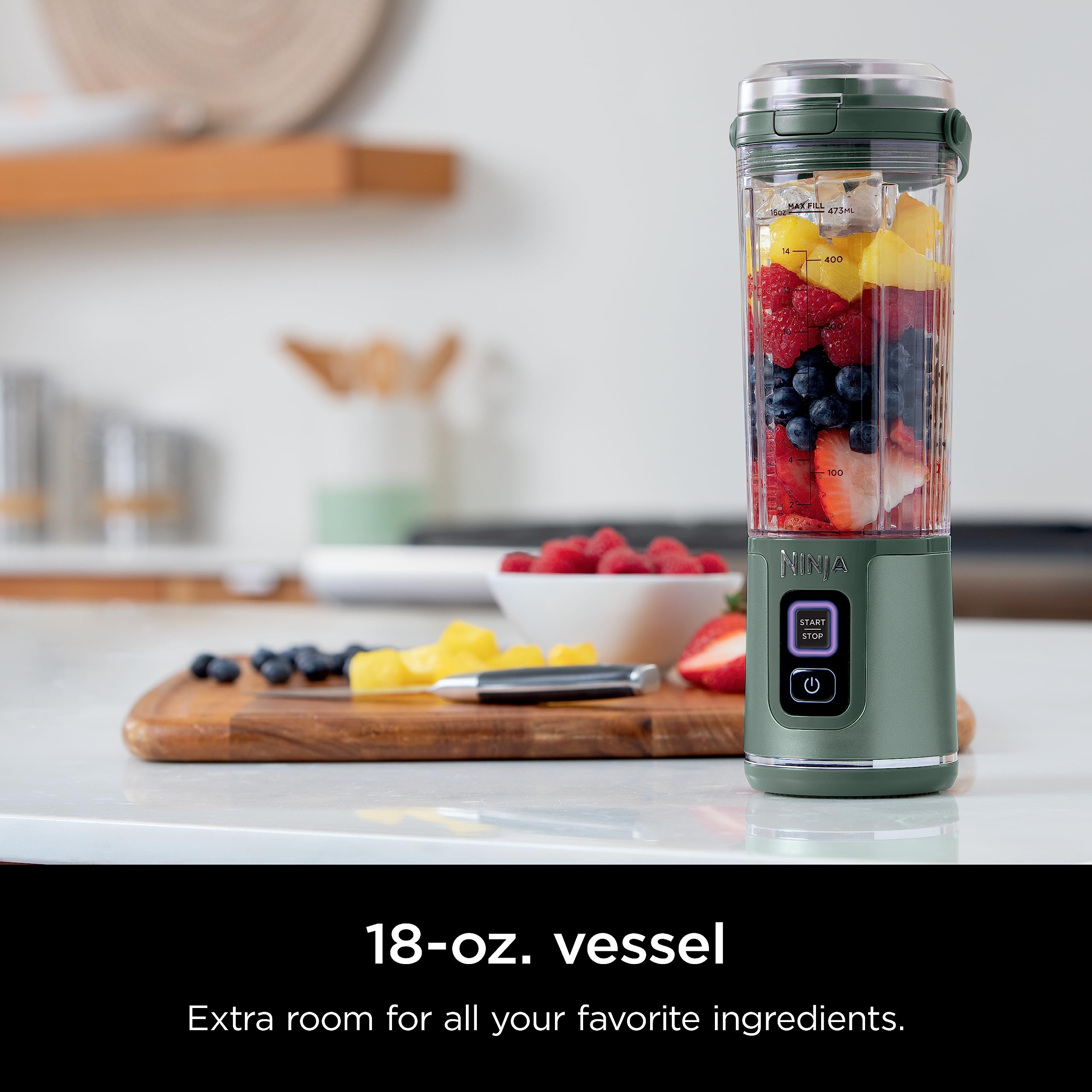 Ninja Bc151Em Blast Portable Blender, Cordless, 18Oz. Vessel, Personal Blender-For Shakes & Smoothies, Bpa Free, Leakproof-Lid &