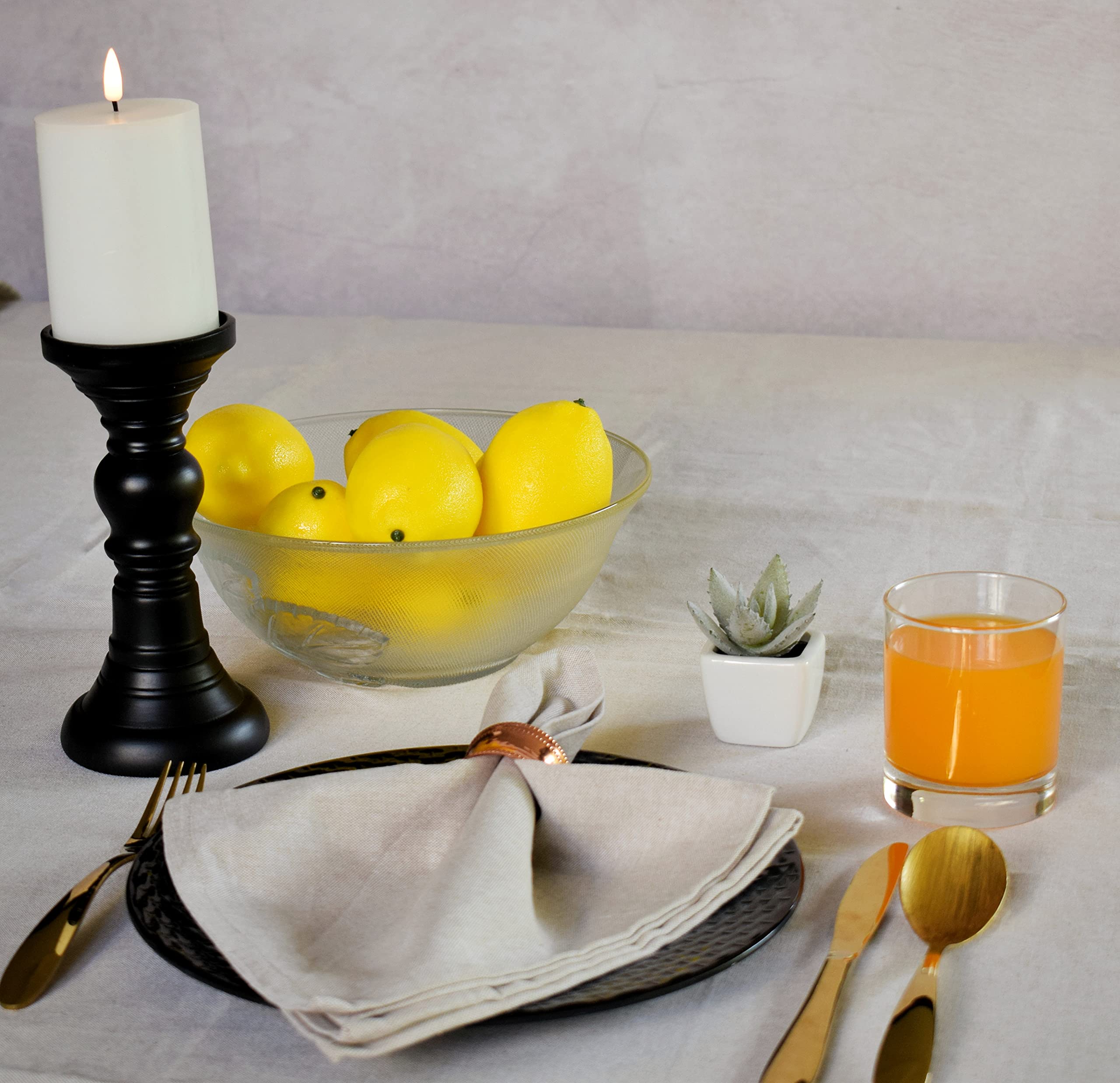 Yourtablecloth Chambray Round Tablecloth (Natural, 70'' Round)