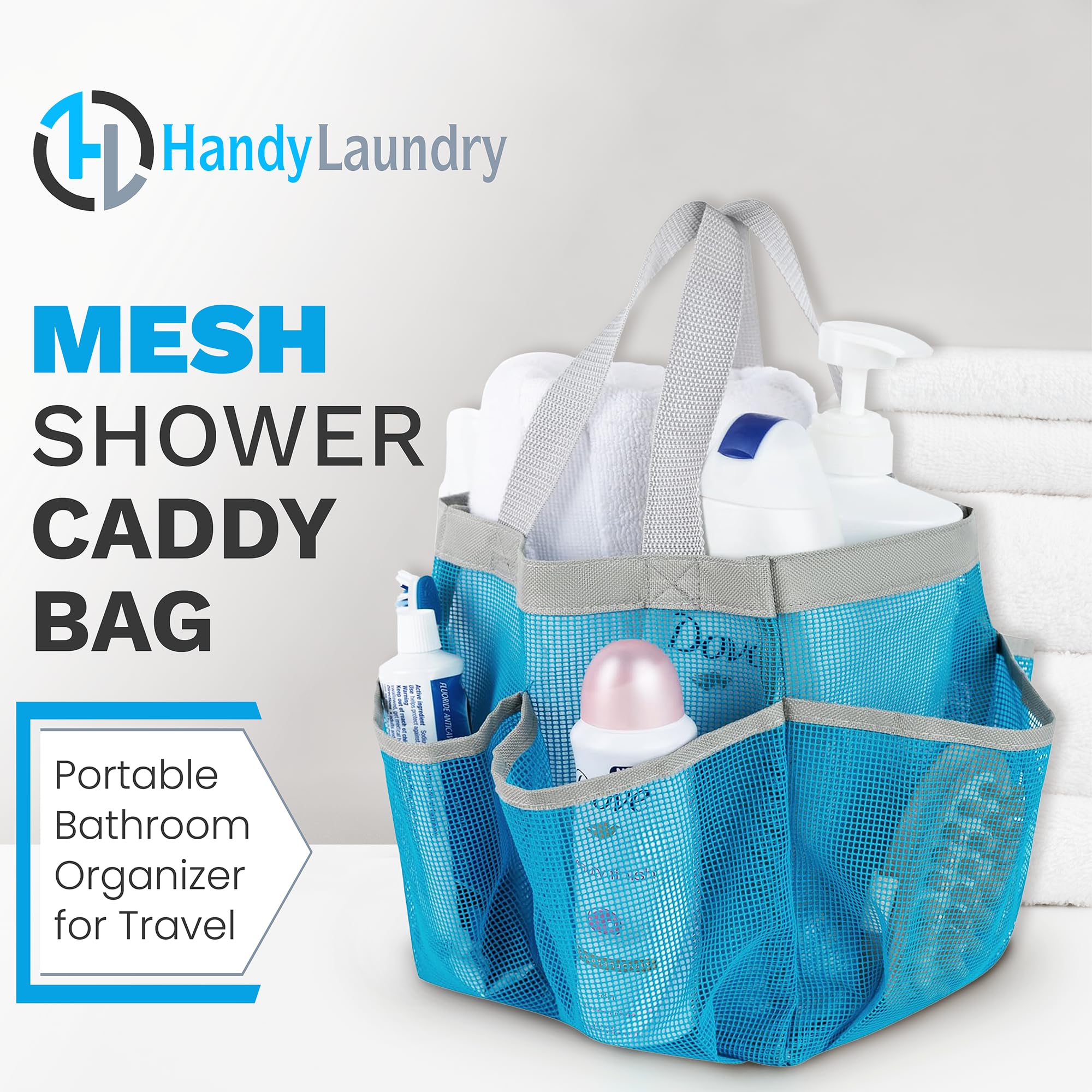 Mesh Shower Caddy Bag - Collapsible, Portable Bathroom Organizer For Travel, Gym, And Dorm Use. Easily Carry And Organize Colleg