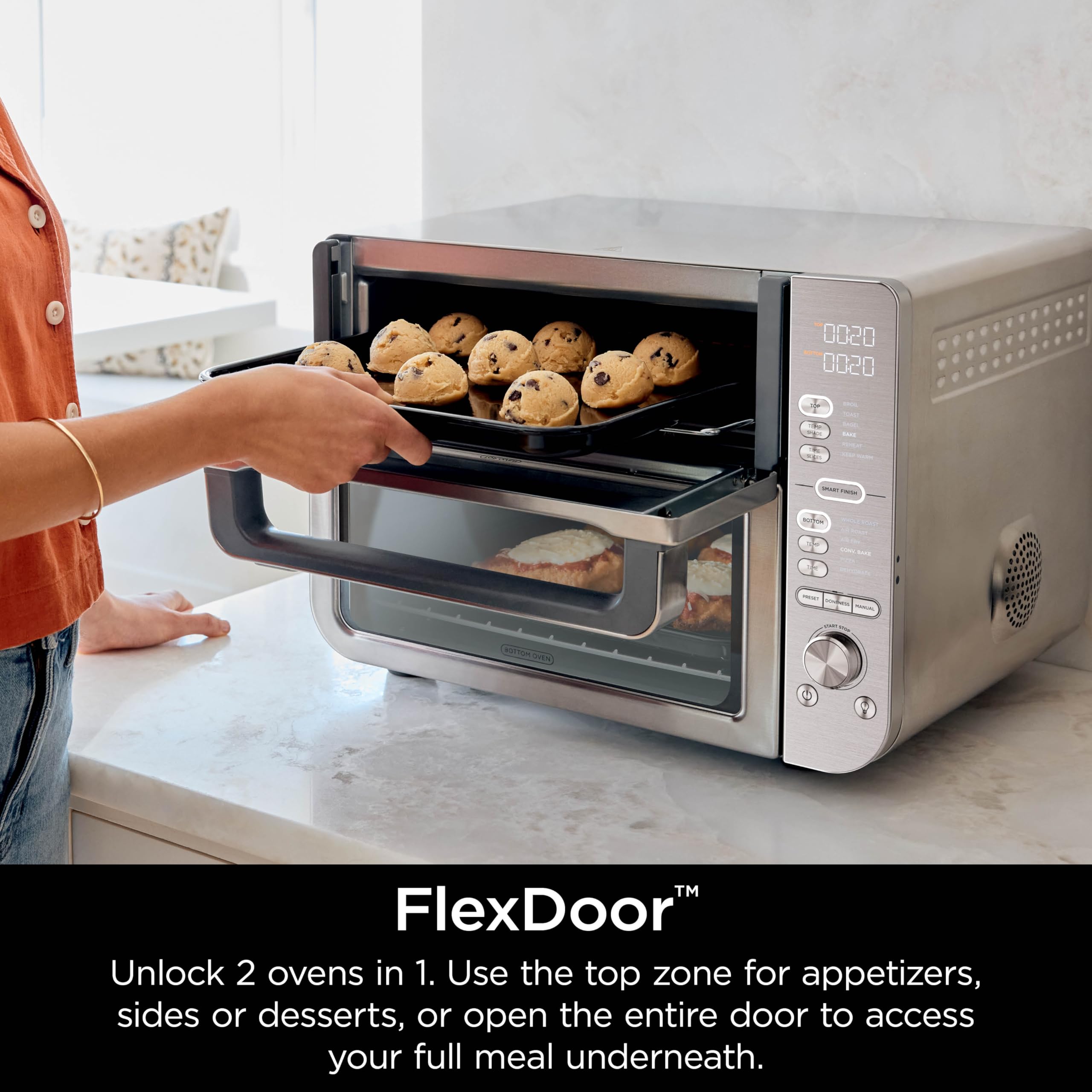 Ninja Countertop Oven Double Stack Xl & Air Fryer With Pro Cook System, 12-In-1, Flexdoor, Flavorseal, Smart Finish With Dualzon
