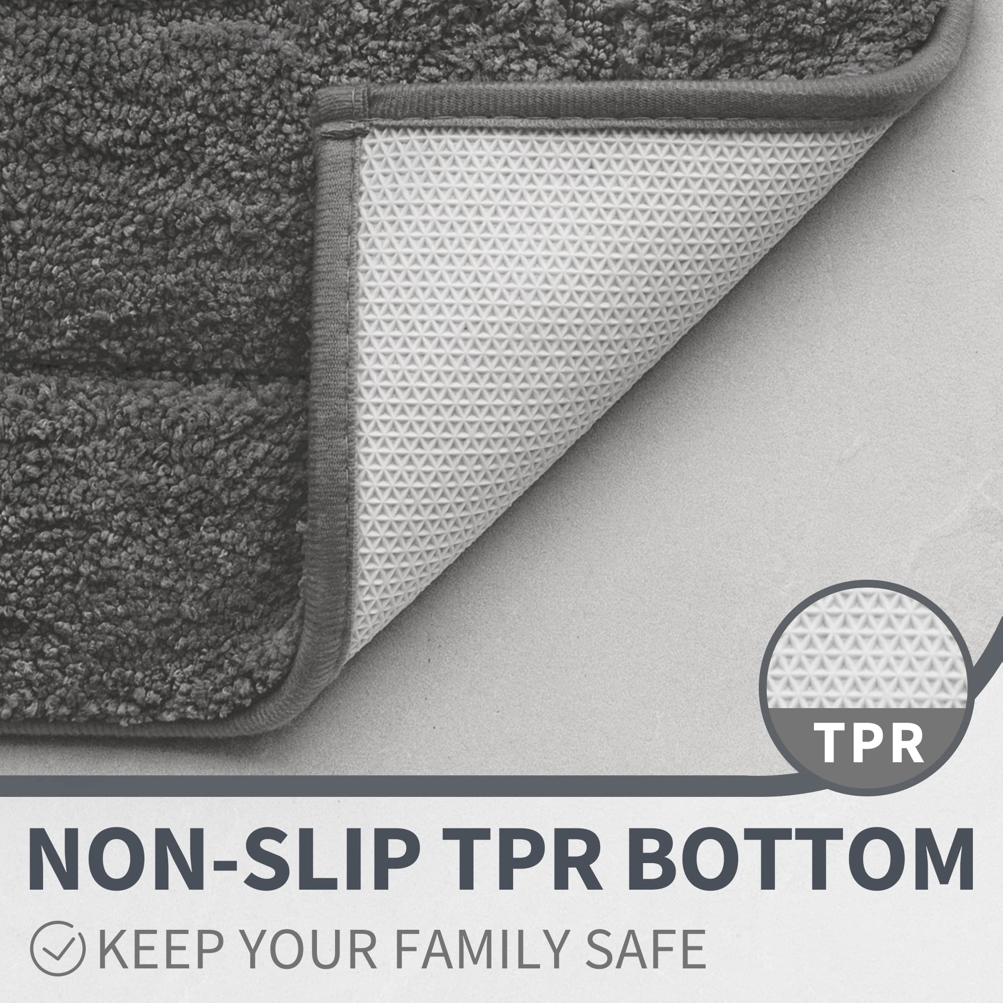 Granny Says Gray Bathroom Rug Mat, Bath Mats For Bathroom Non-Slip, Super Soft And Water Absorbent, Extra Large Bathroom Rugs, M