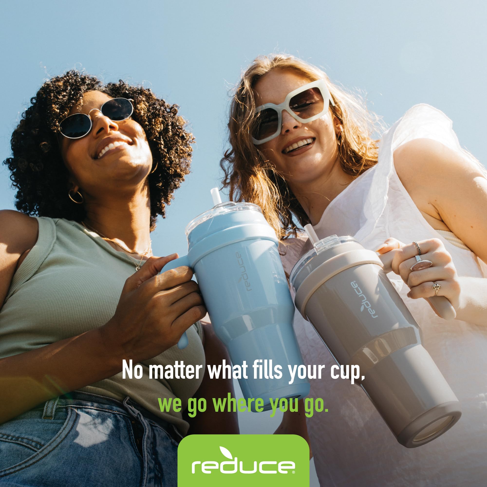 Reduce Cold1 40 Oz Tumbler With Handle - Vacuum Insulated Stainless Steel Water Bottle For Home, Office Or Car, Reusable Mug Wit