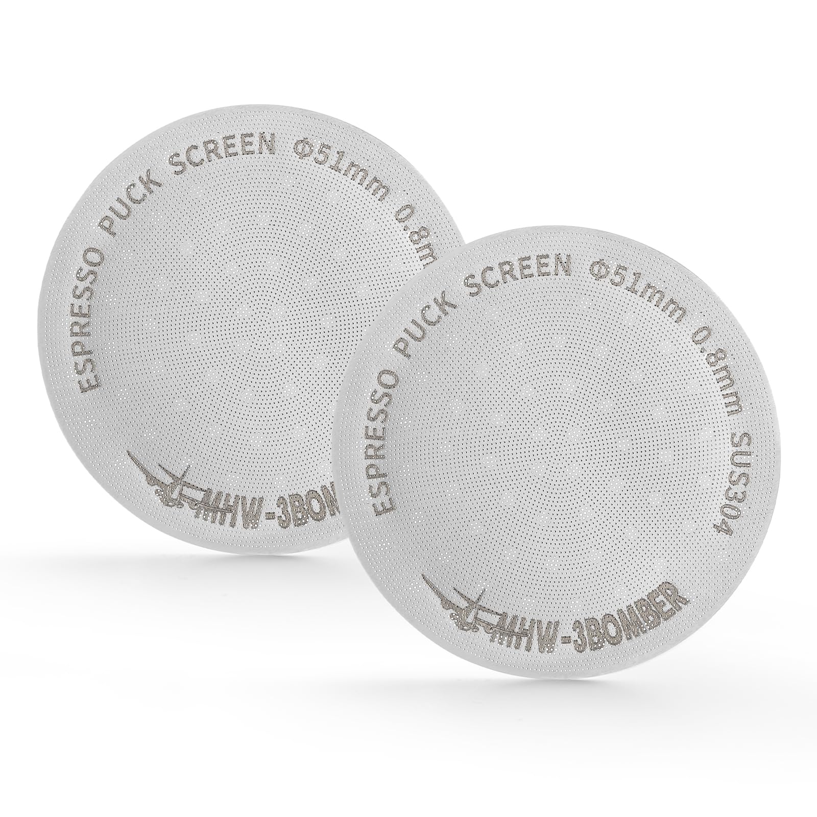 Mhw-3Bomber 51Mm Espresso Puck Screen 2 Packs Metal Coffee Filter Reusable Espresso Filters For 51Mm Portafilter Basket 0.8Mm Th