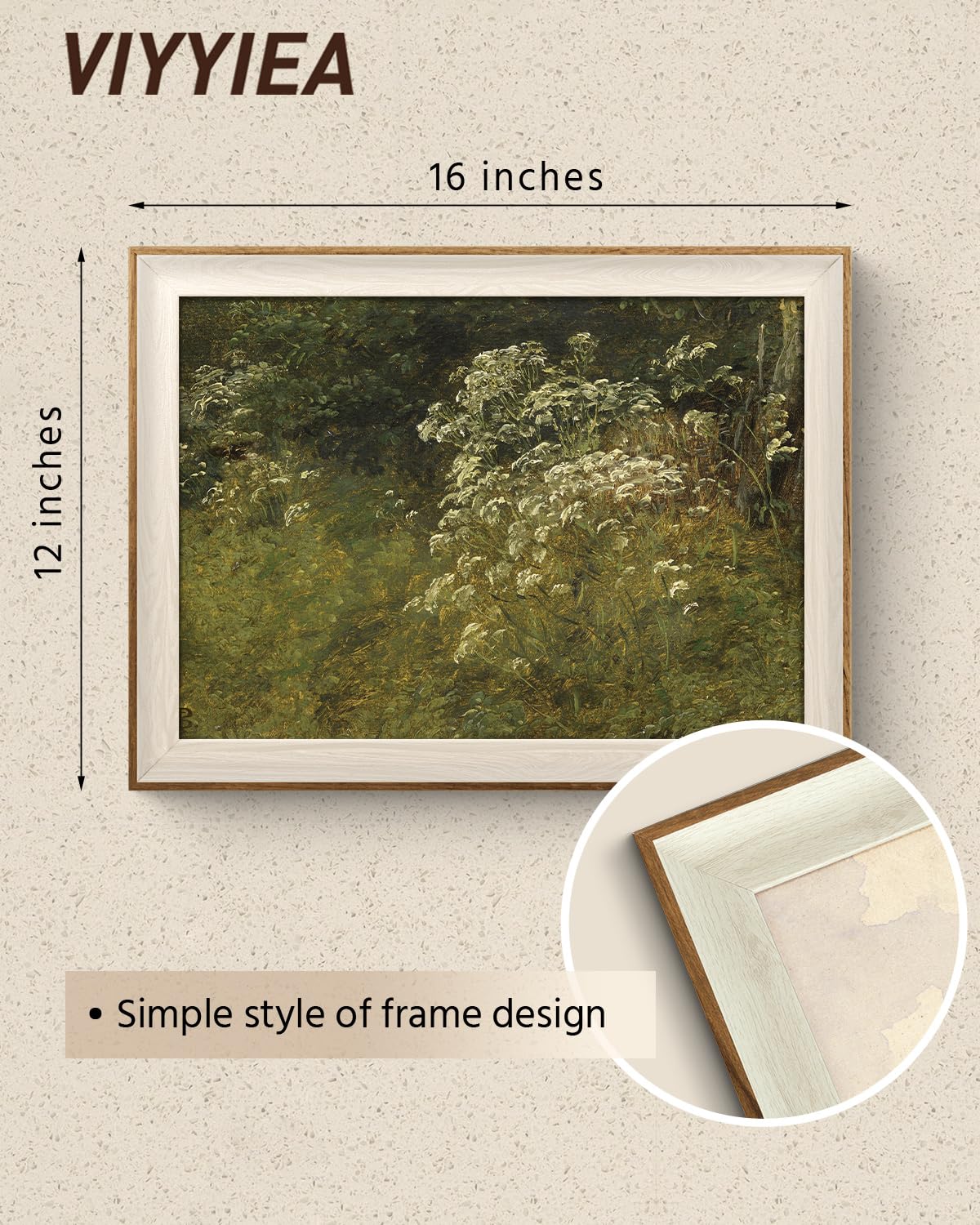 VIYYIEA Framed Wall Art for Living Room, Parsley Canvas Prints, Green Home Decor, Plants Painting Picture, Bathroom Wall Decor G