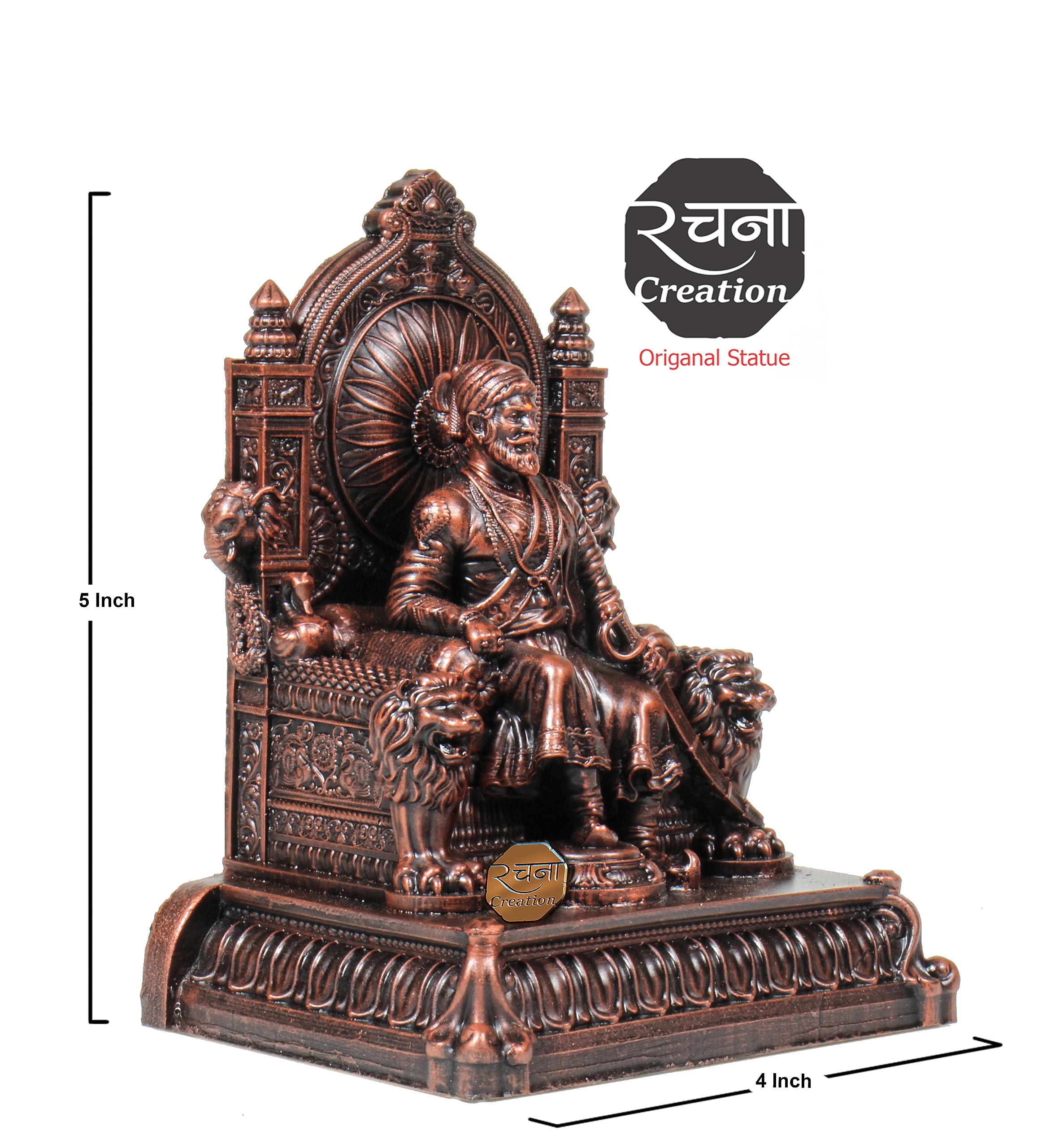 Rachana Creation Chhatrapati Shivaji Maharaj Statue_5 Inch For Home Decor And Desktop