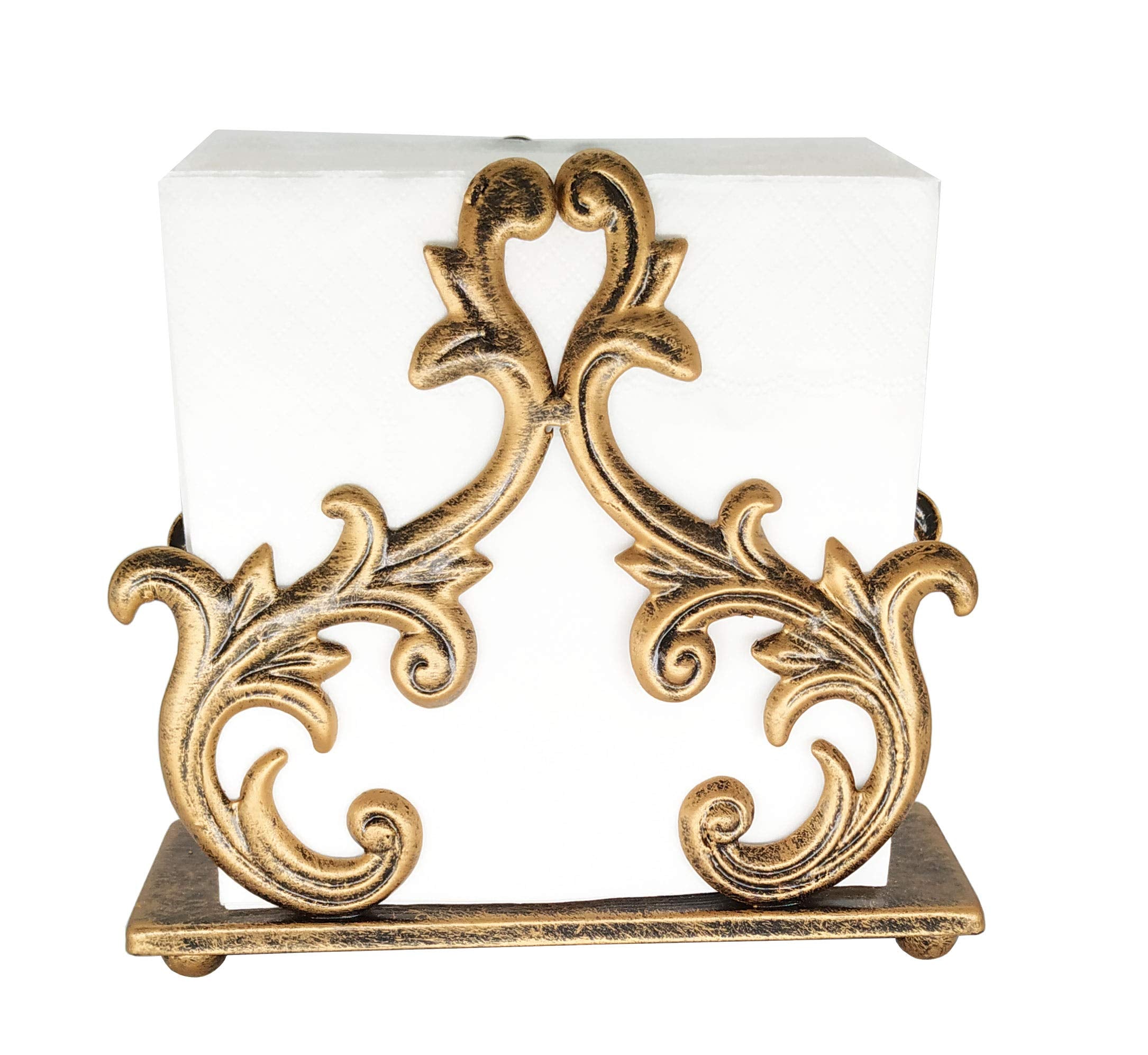 Bronze Metal Baroque Style Napkin Holder, Freestanding Barocco Tissue Dispenser, Baroque Napkin Tray Basket