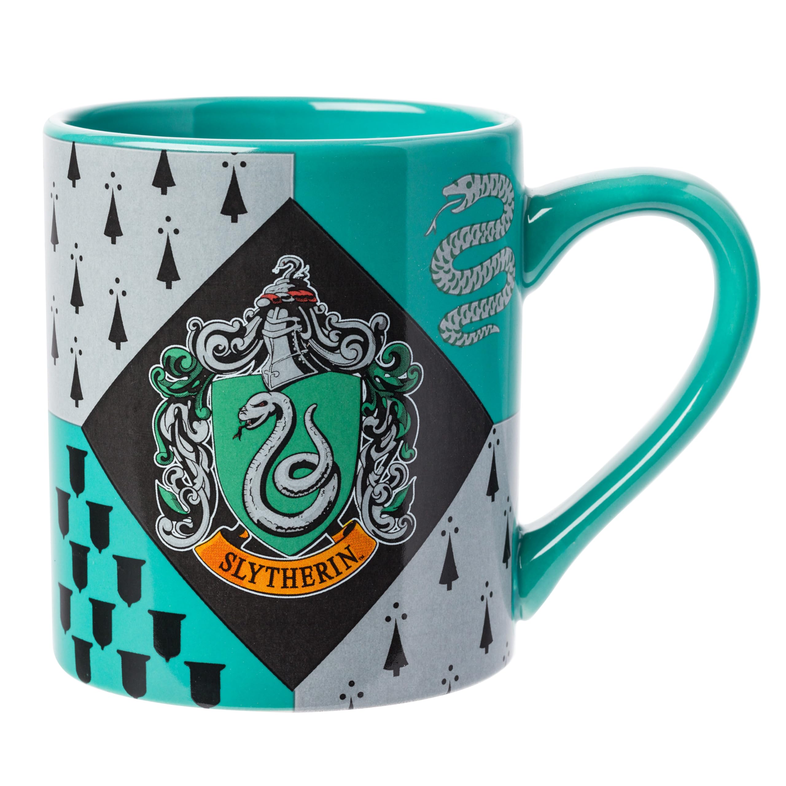 Silver Buffalo Harry Potter Slytherin House Crest Ceramic Mug  14 Ounces