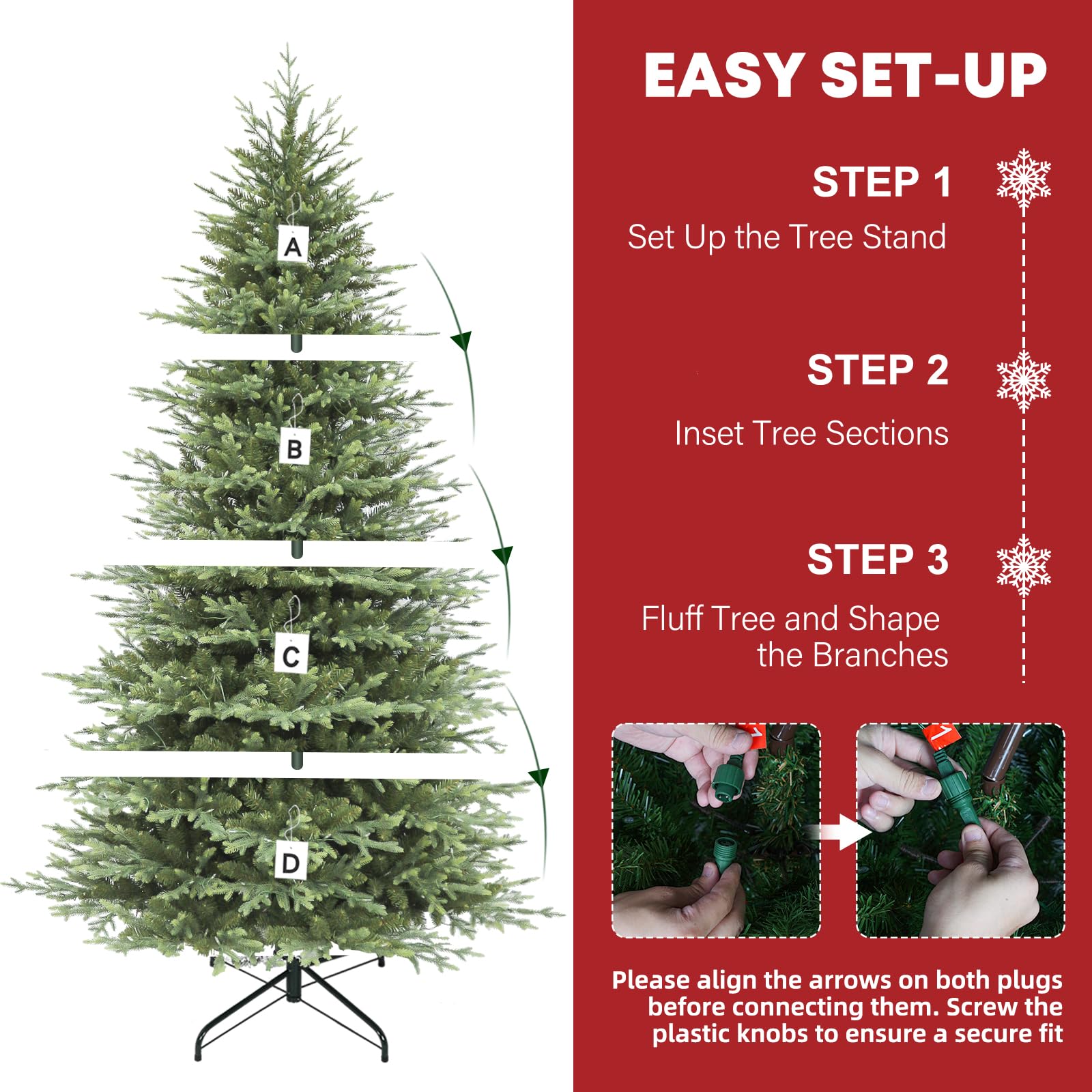 Hykolity 9 ft Prelit Christmas Tree, 5149 PE&PVC Branch Tips, Frasier Grande Artificial Christmas Tree with 600 Color Changing T