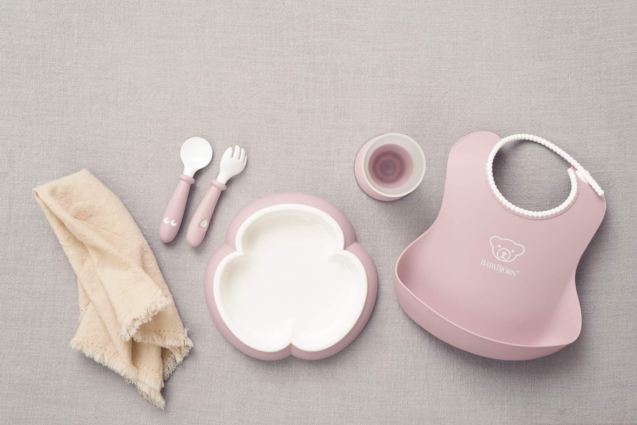 BabyBjrn Baby Dinner Set, 5 pcs, Powder pink